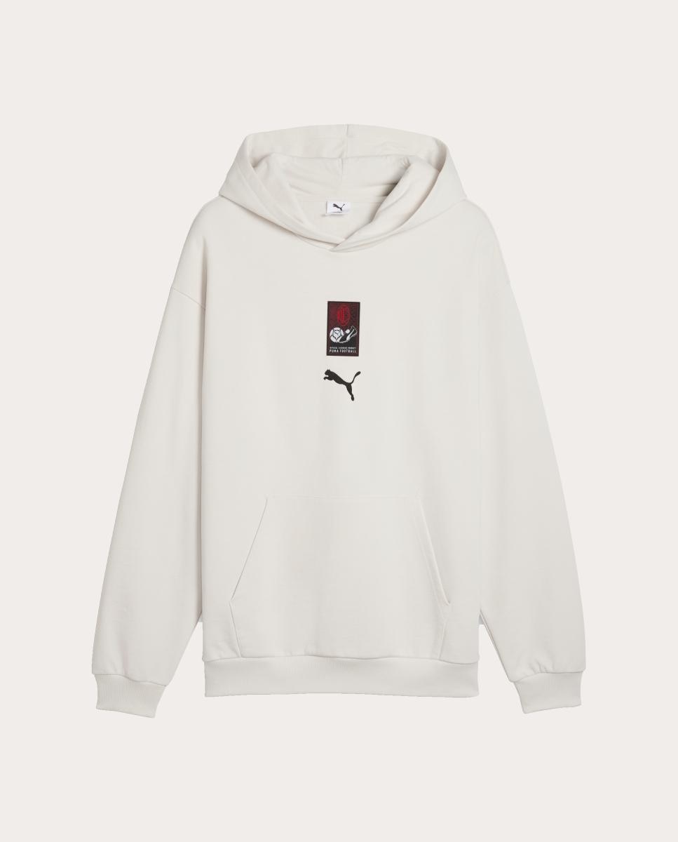 Sweatshirt de Futebol de Adulto AC Milan FtblClt RelaX Hoodie Cinzento-4