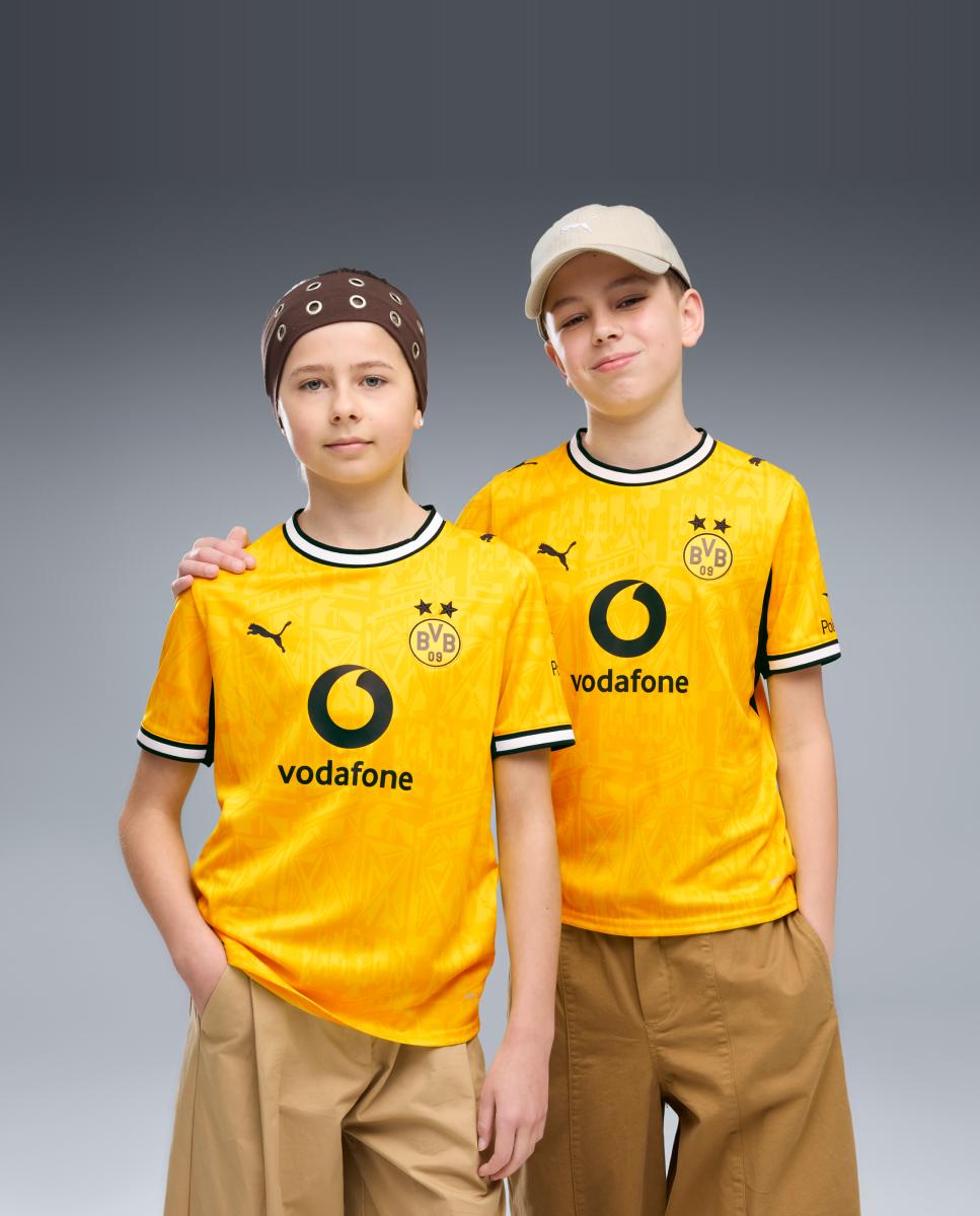 Imagem 0 de Réplicas Outros Clubes de Futebol Infantil BVB Home Jersey Replica Jr
