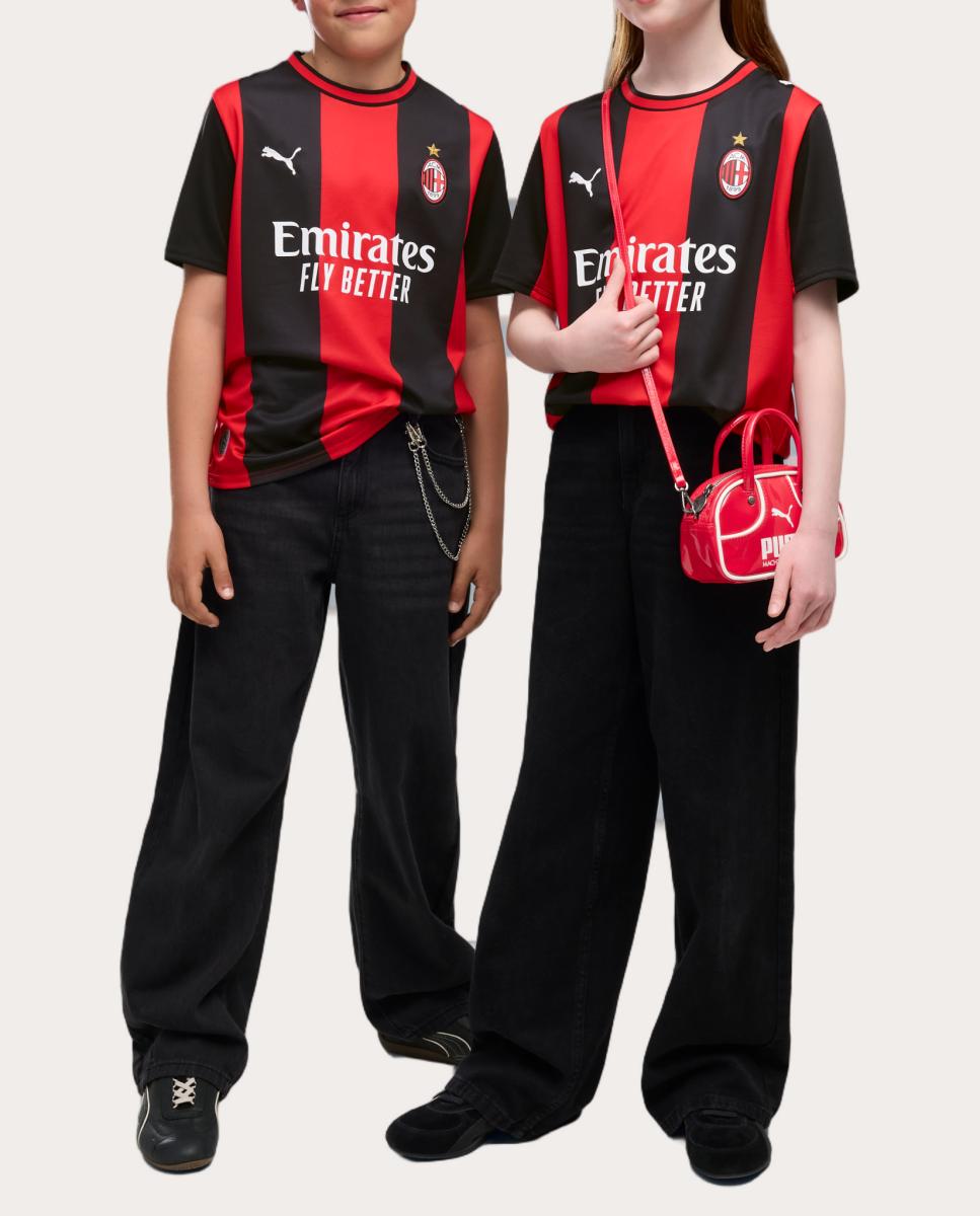 T-shirt de Futebol de Criança 1.º Equipamento AC Milan 2026-2027 Replica Preto-3