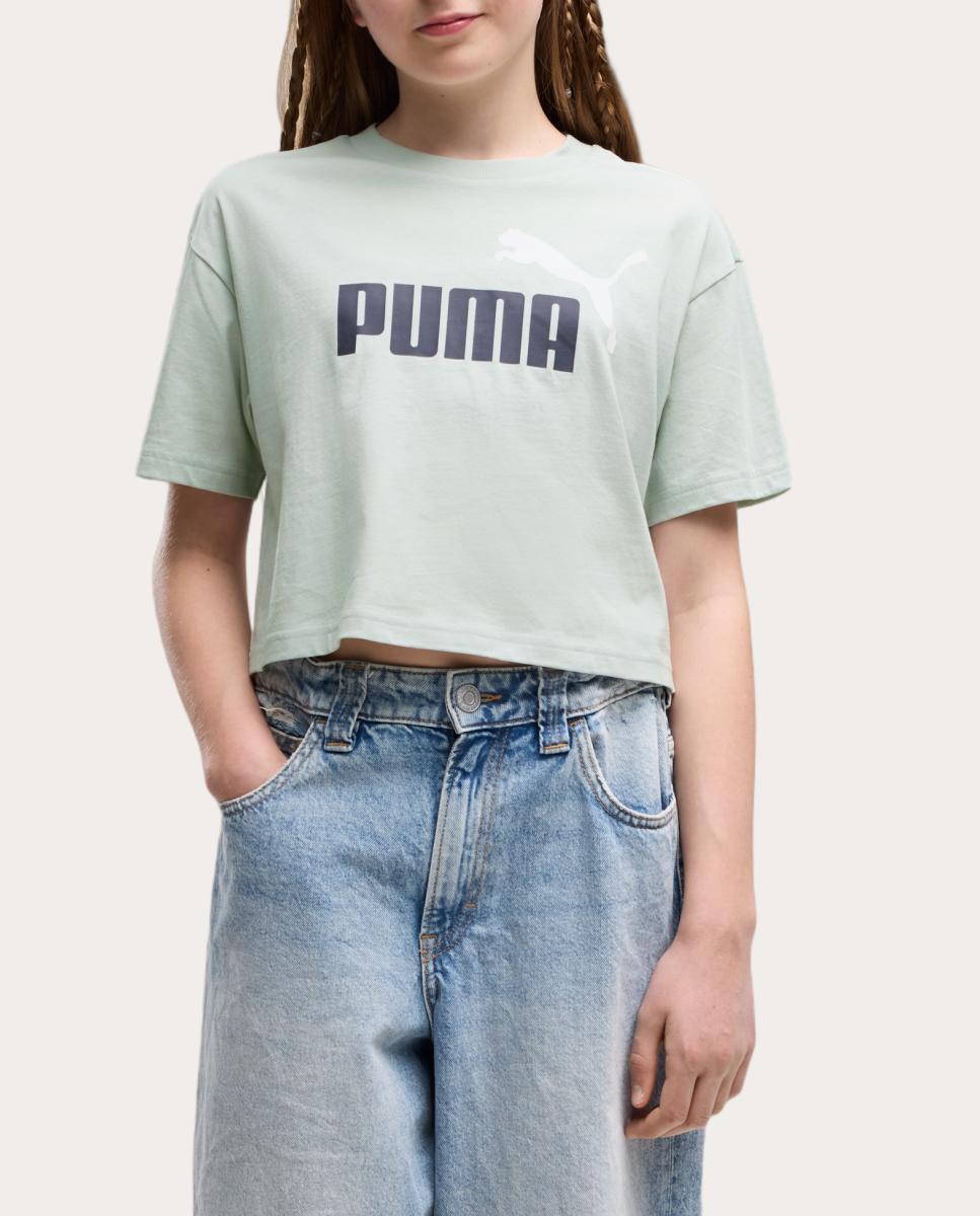 T-Shirt Casual de Criança Ess 2 Color No. 1 Logo Short L Puma Verde-3
