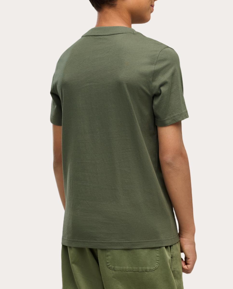 T-Shirt Casual de Criança Ess Small No.1 Logo Centered Puma Verde-4