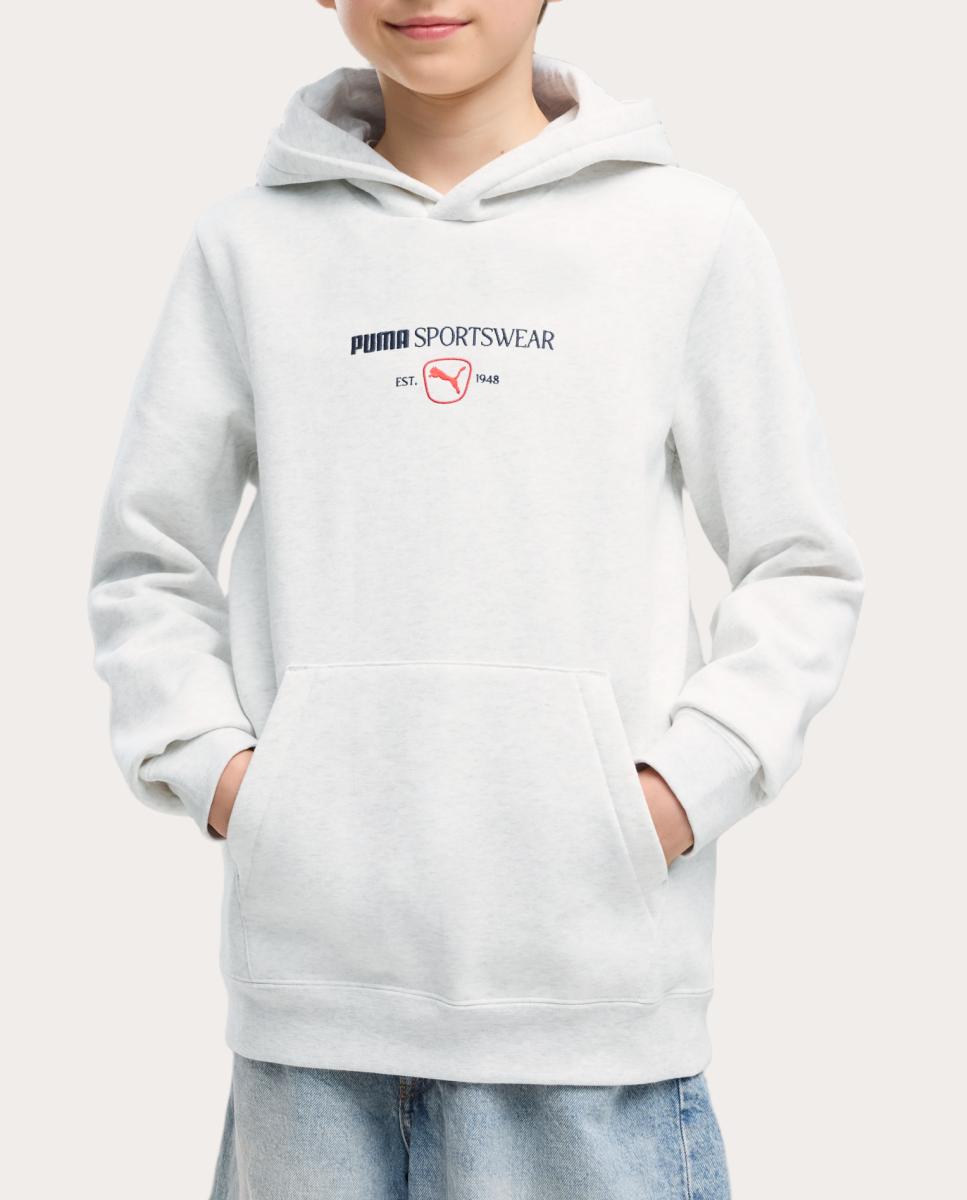 Sweatshirt Casual de Criança Puma Class Graphic Hoodie Fl B Puma Branco-3