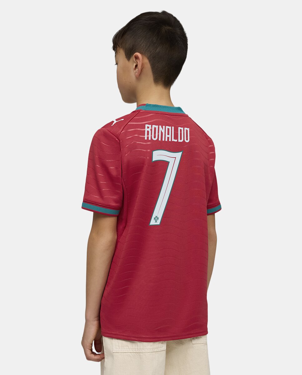 T-shirt de Futebol de Menino Primeiro Equipamento Federação Portuguesa 2026. Réplica Cristiano Ronaldo Vermelho-6