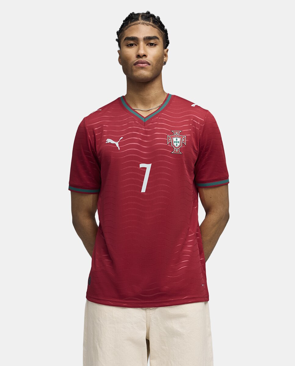 Camiseta de Futbol de Hombre Primera equipación Federación Portuguesa 2026. Replica Puma Cristiano Ronaldo - Rojo Rojo-5