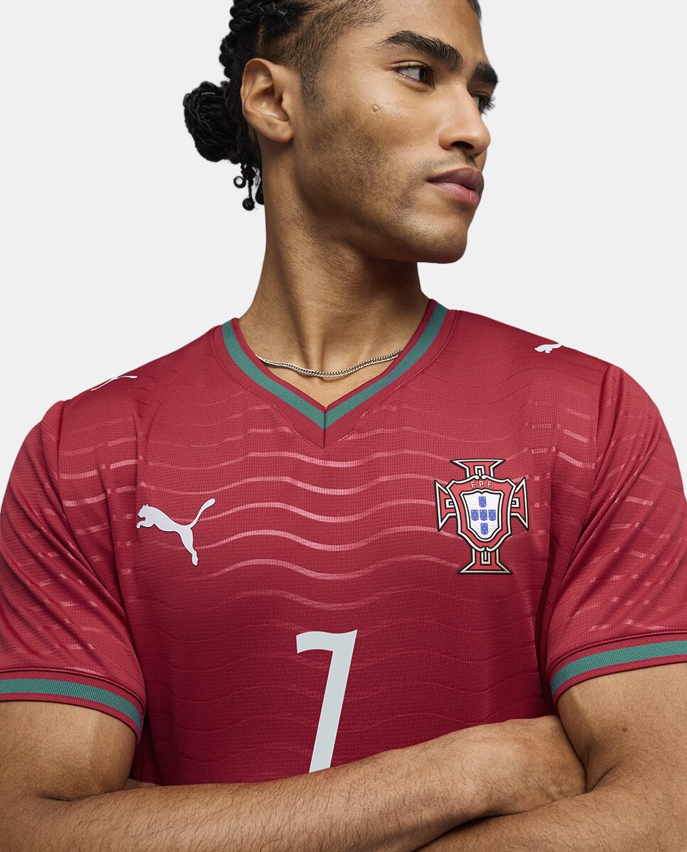 Camiseta de Futbol de Hombre Primera equipación Federación Portuguesa 2026. Replica Puma Cristiano Ronaldo - Rojo Rojo-7