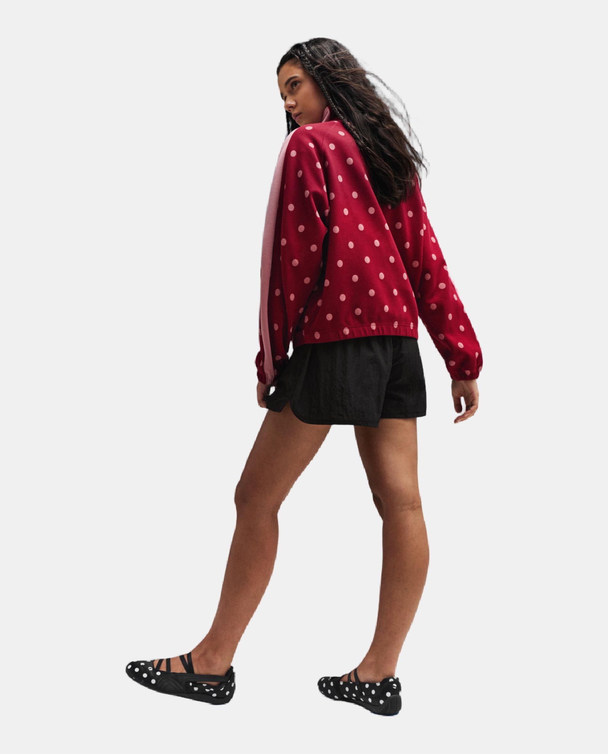 Casaco Casual de Mulher T7 Polka Dots Oversized Jacket Vermelho-2