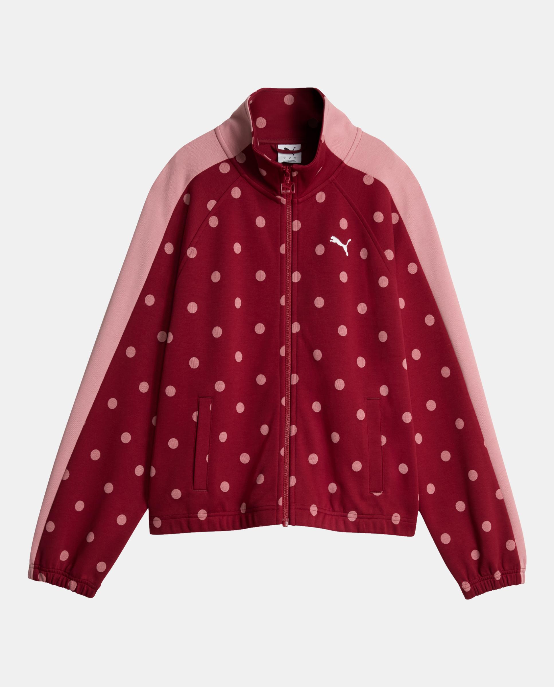 Casaco Casual de Mulher T7 Polka Dots Oversized Jacket Vermelho-3