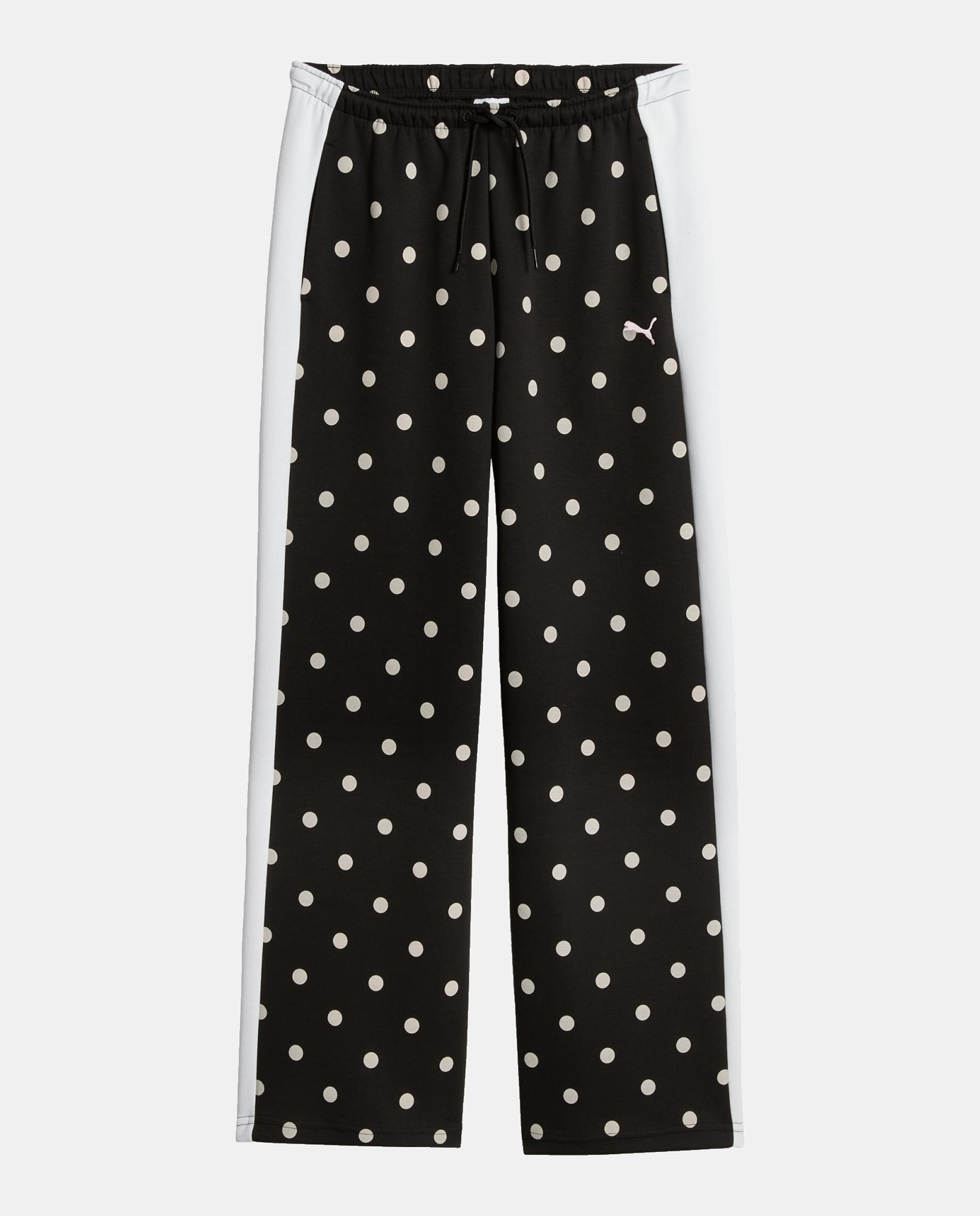 Calças Casual de Mulher T7 Polka Dots op Pants Preto-3
