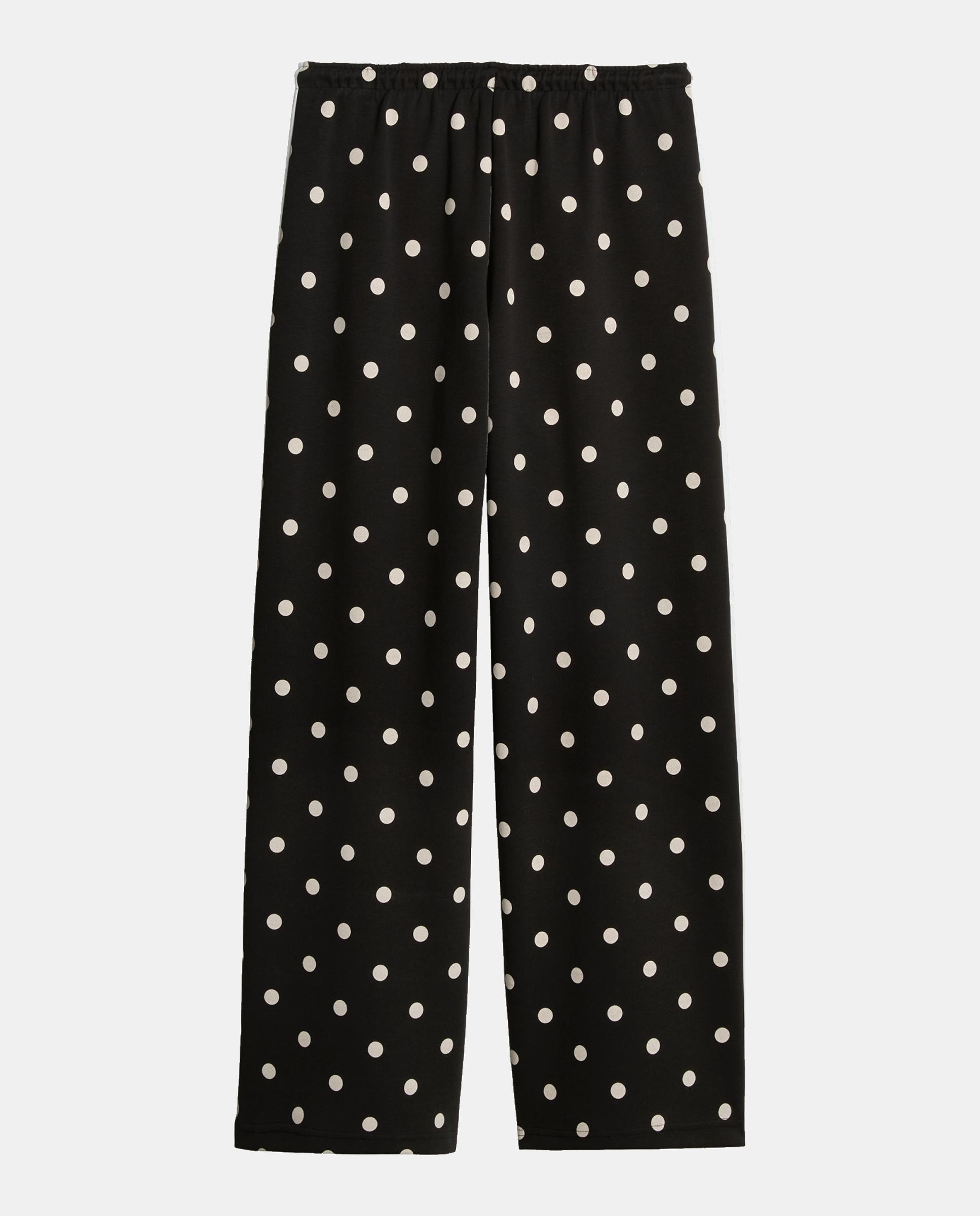 Calças Casual de Mulher T7 Polka Dots op Pants Preto-4