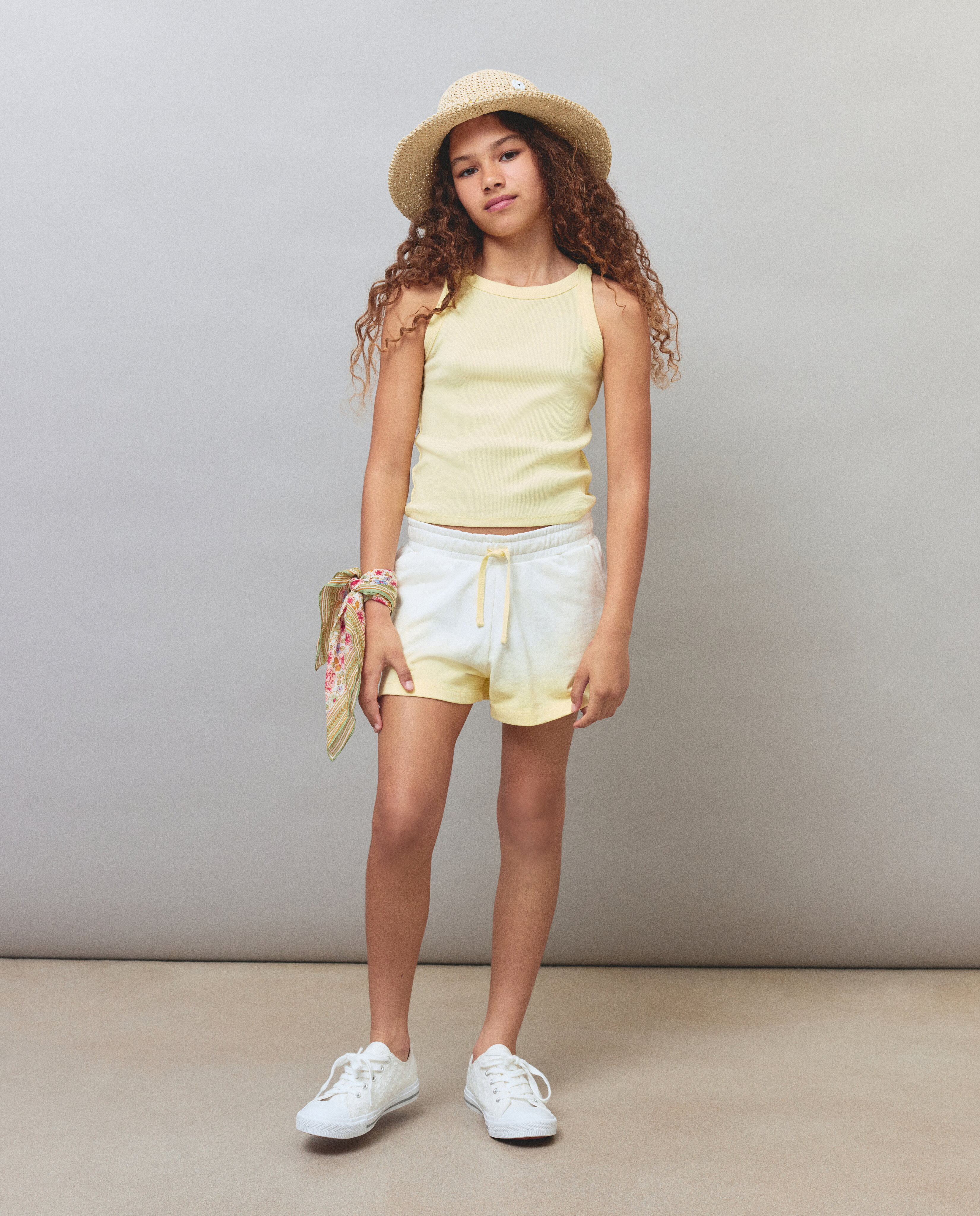 Calções de Felpa com Estampado Tie Dye Kids El Corte Inglés 300 Amarelo-1