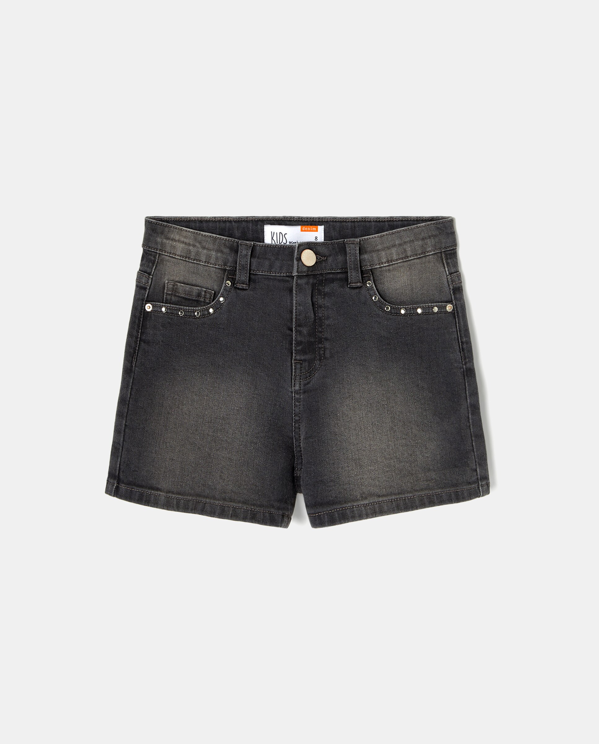Calções de Ganga com Tachas na Boca dos Bolsos Kids El Corte Inglés 820 Cinzento Médio-4