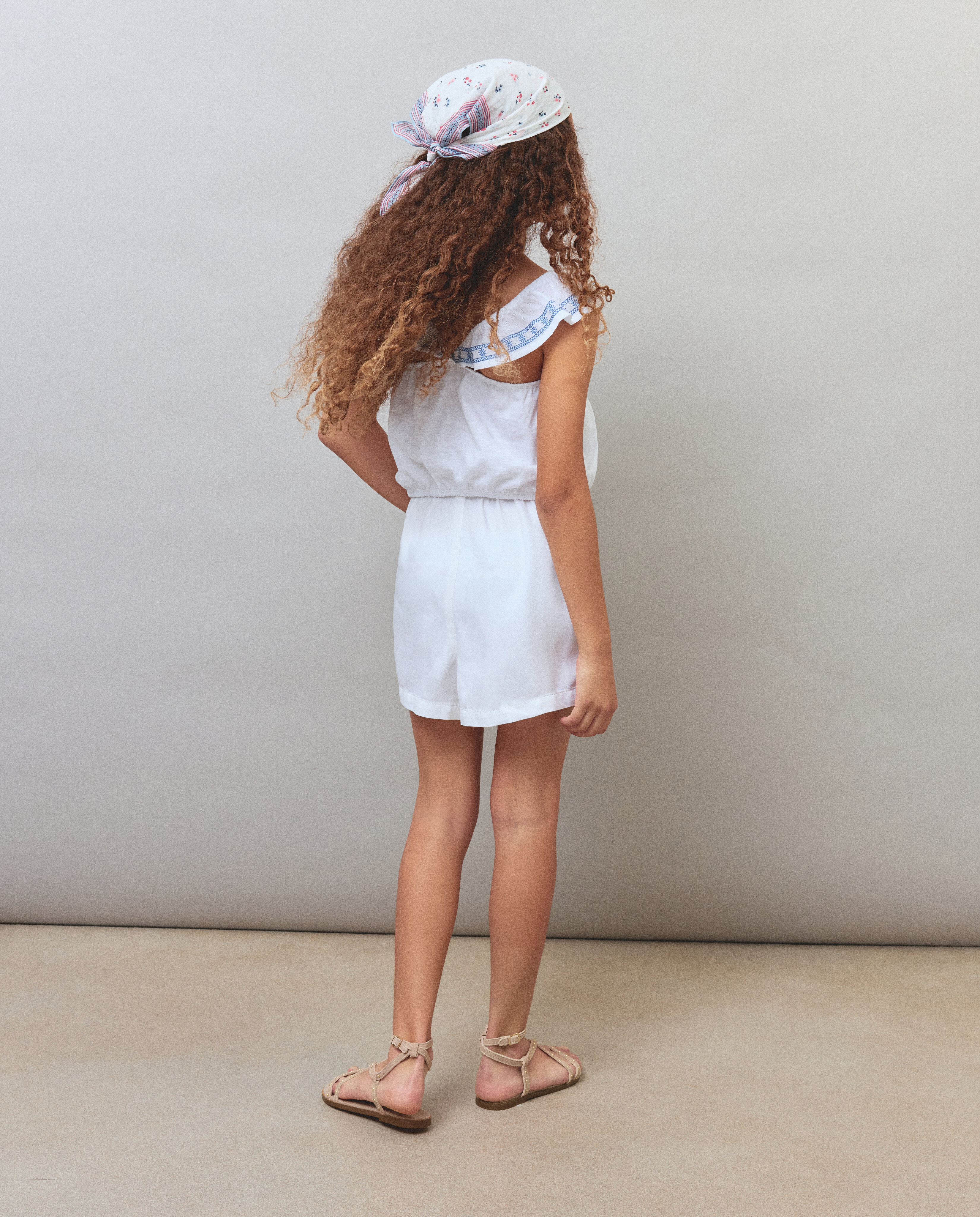 Short fluido de niña con bolsillos - Kids El Corte Inglés - Blanco roto Blanco roto-3