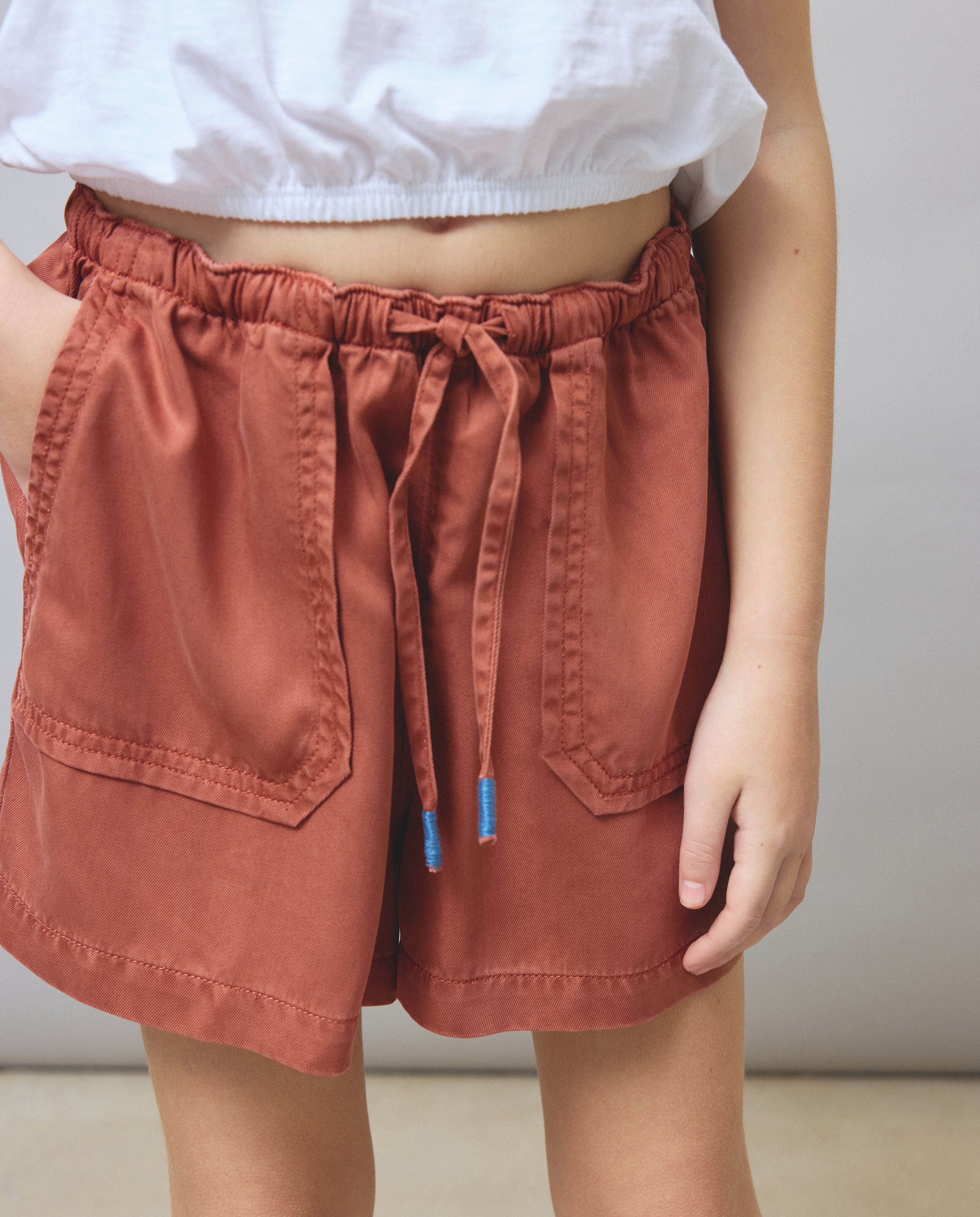 Calções Fluidos com Bolsos Kids El Corte Inglés Chocolate-4