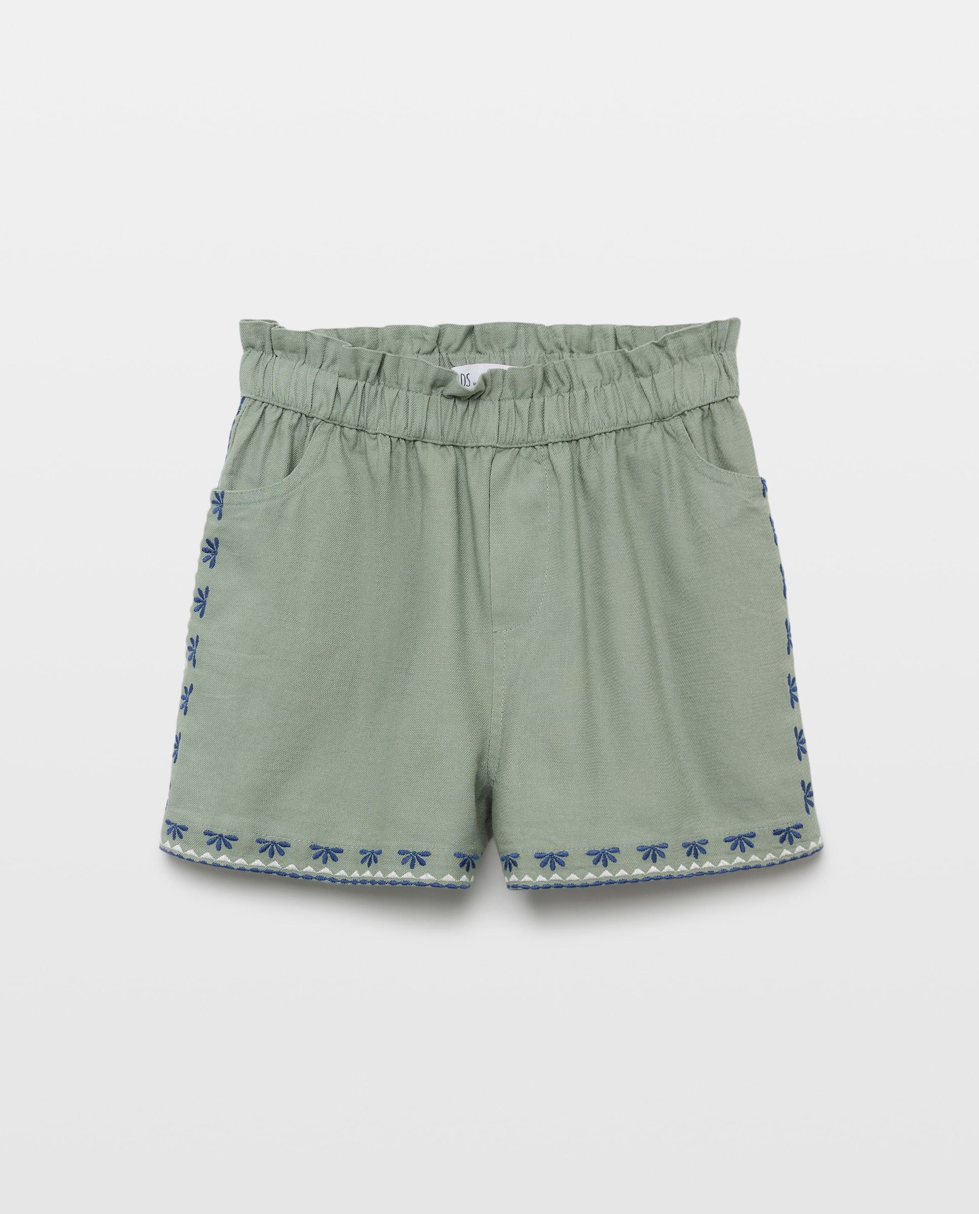 Short fluido de niña con cenefa bordada - Kids El Corte Inglés - Verde Verde-4