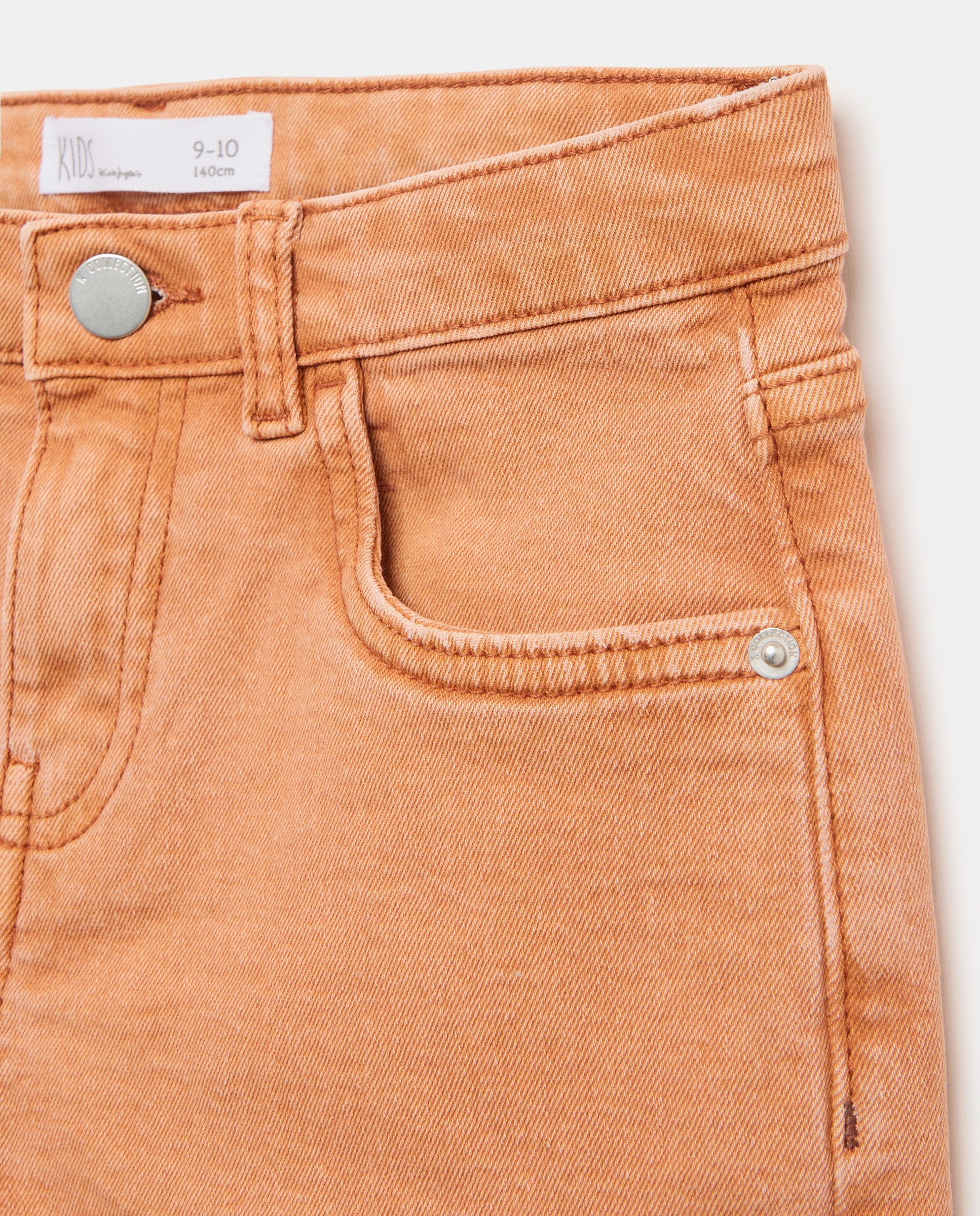 Short vaquero de color con cinco bolsillos de niña - Kids El Corte Inglés - Blanco roto 370 Ocre-6