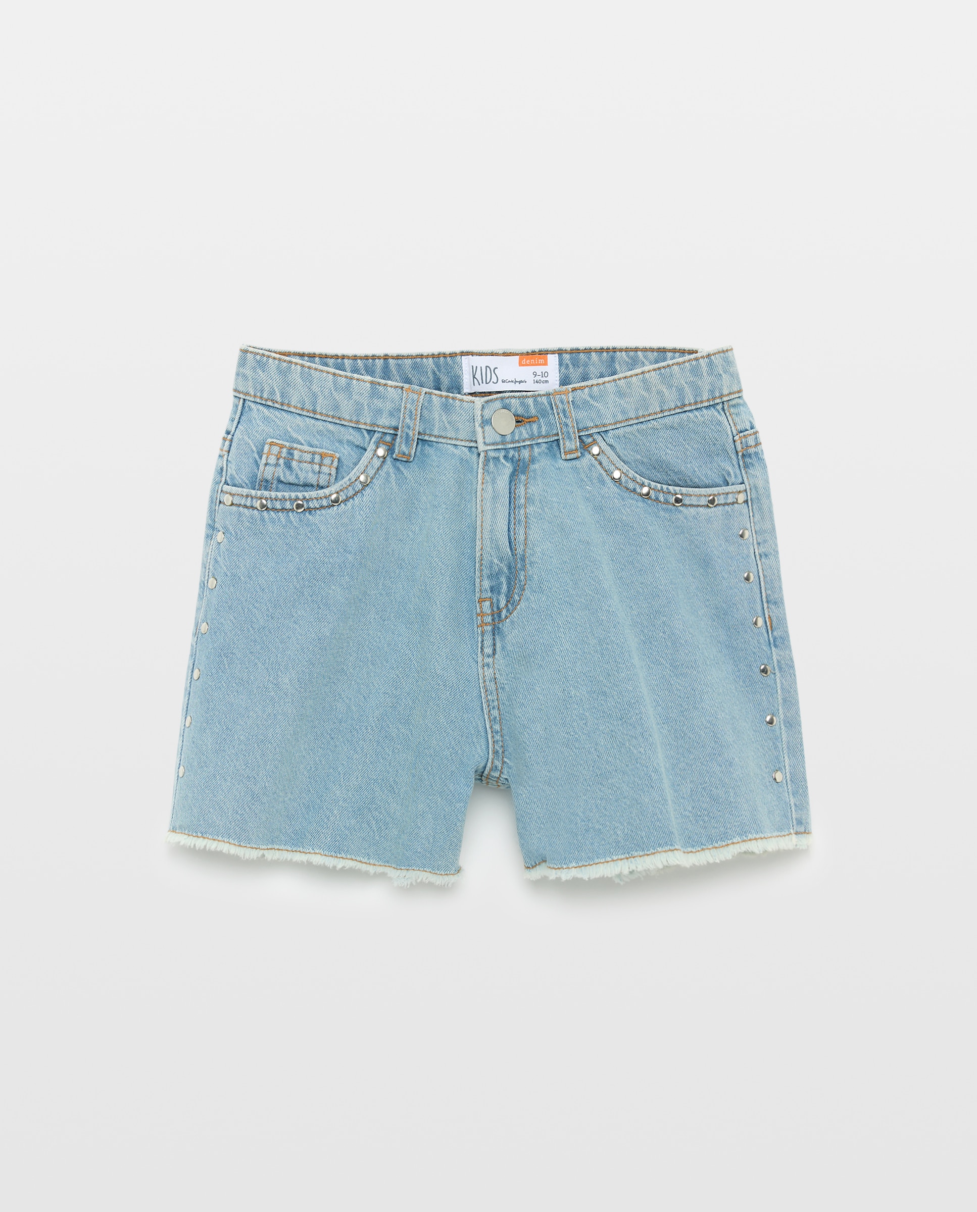 Calções de Ganga com Tachas Laterais Kids El Corte Inglés Cinzento-claro-4