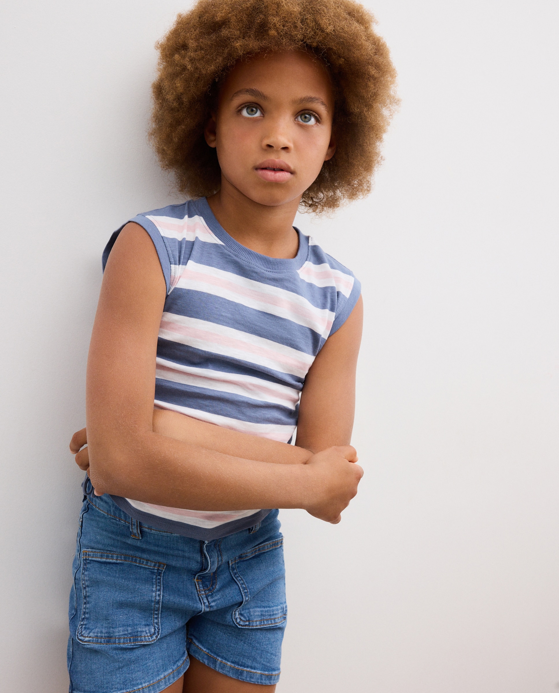 Short denim básico de niña Azul Intenso (azul intenso)