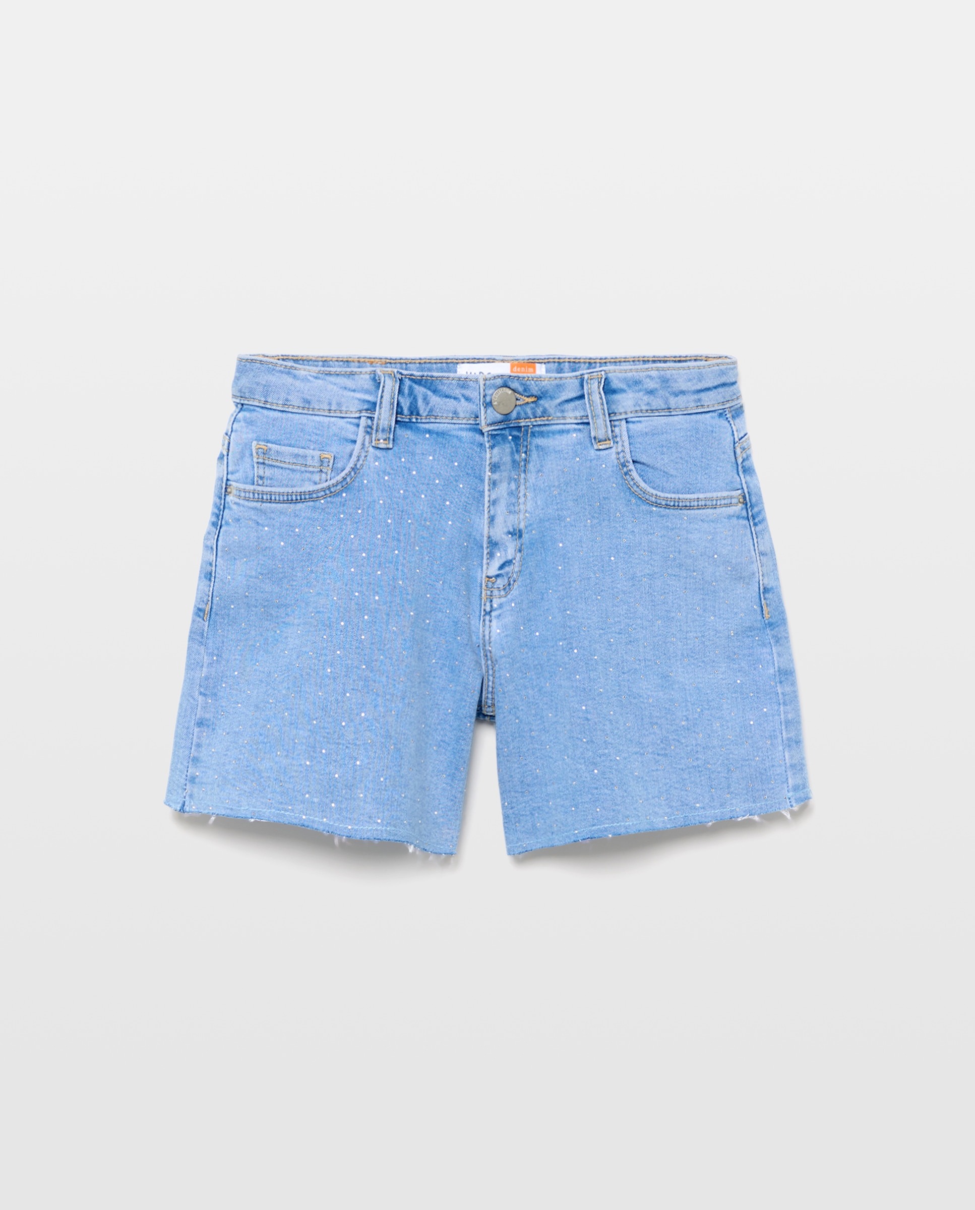 Short denim all over strass de niña - Kids El Corte Inglés - Azul pálido Azul pálido-4