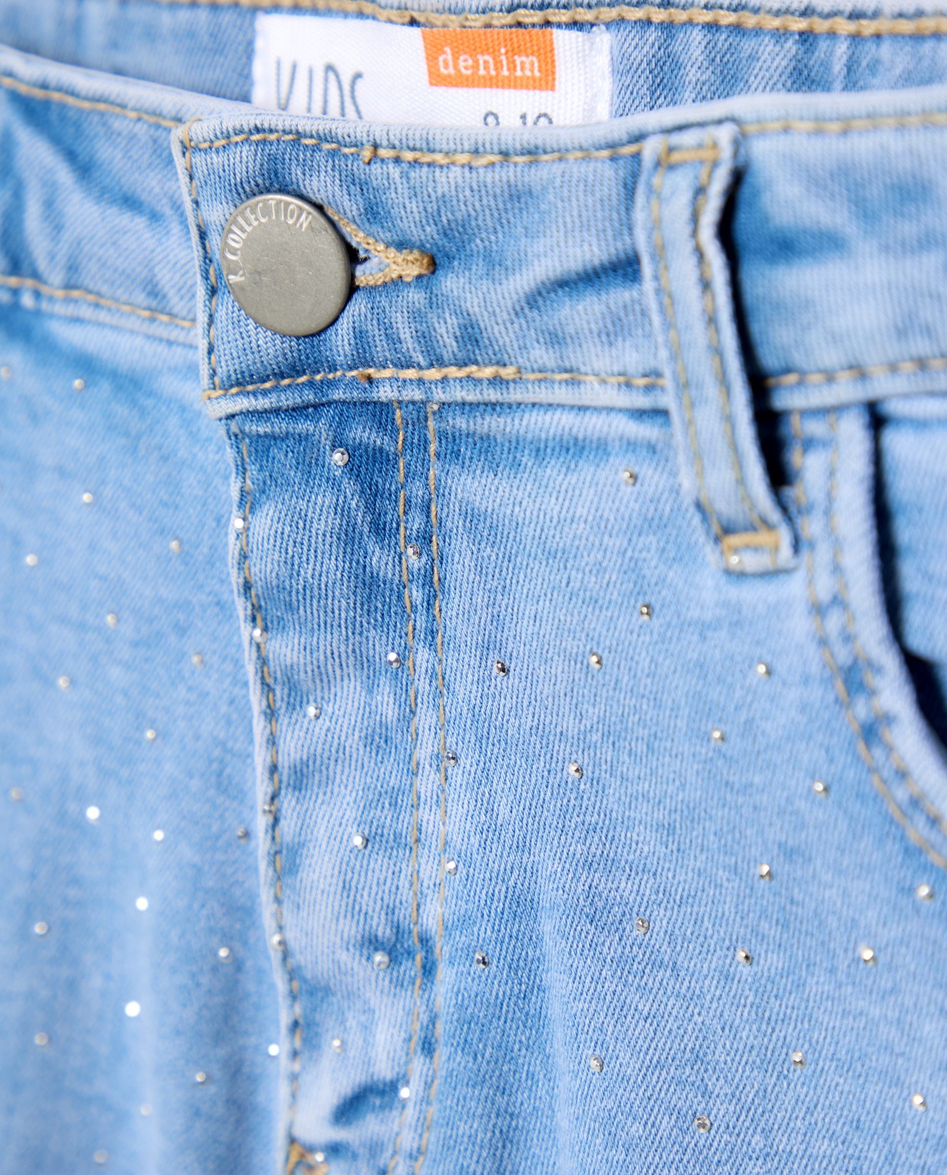 Short denim all over strass de niña - Kids El Corte Inglés - Azul pálido Azul pálido-5