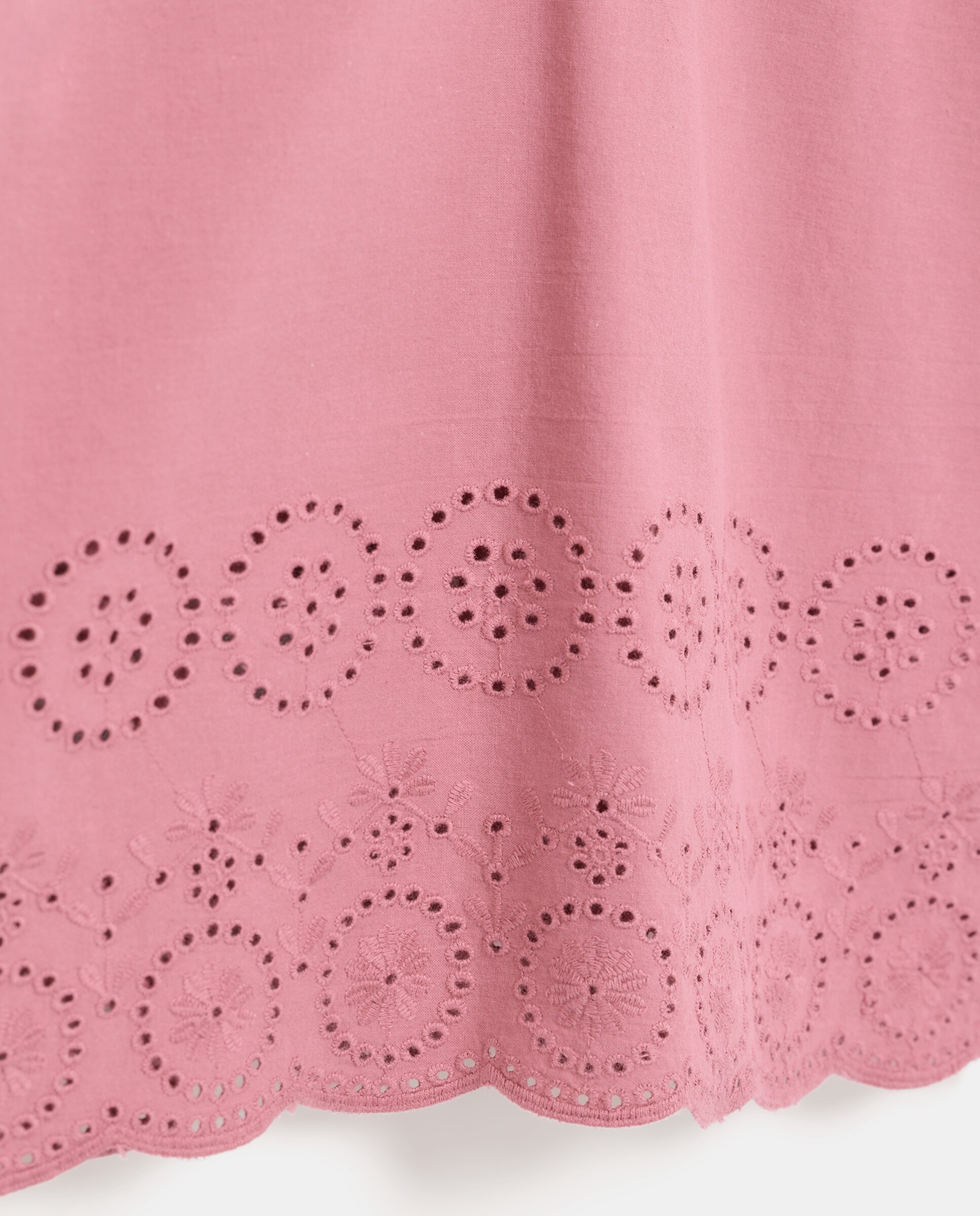 Blusa de Manga Curta com Bordado Inglês Kids El Corte Inglés Ameixa-5