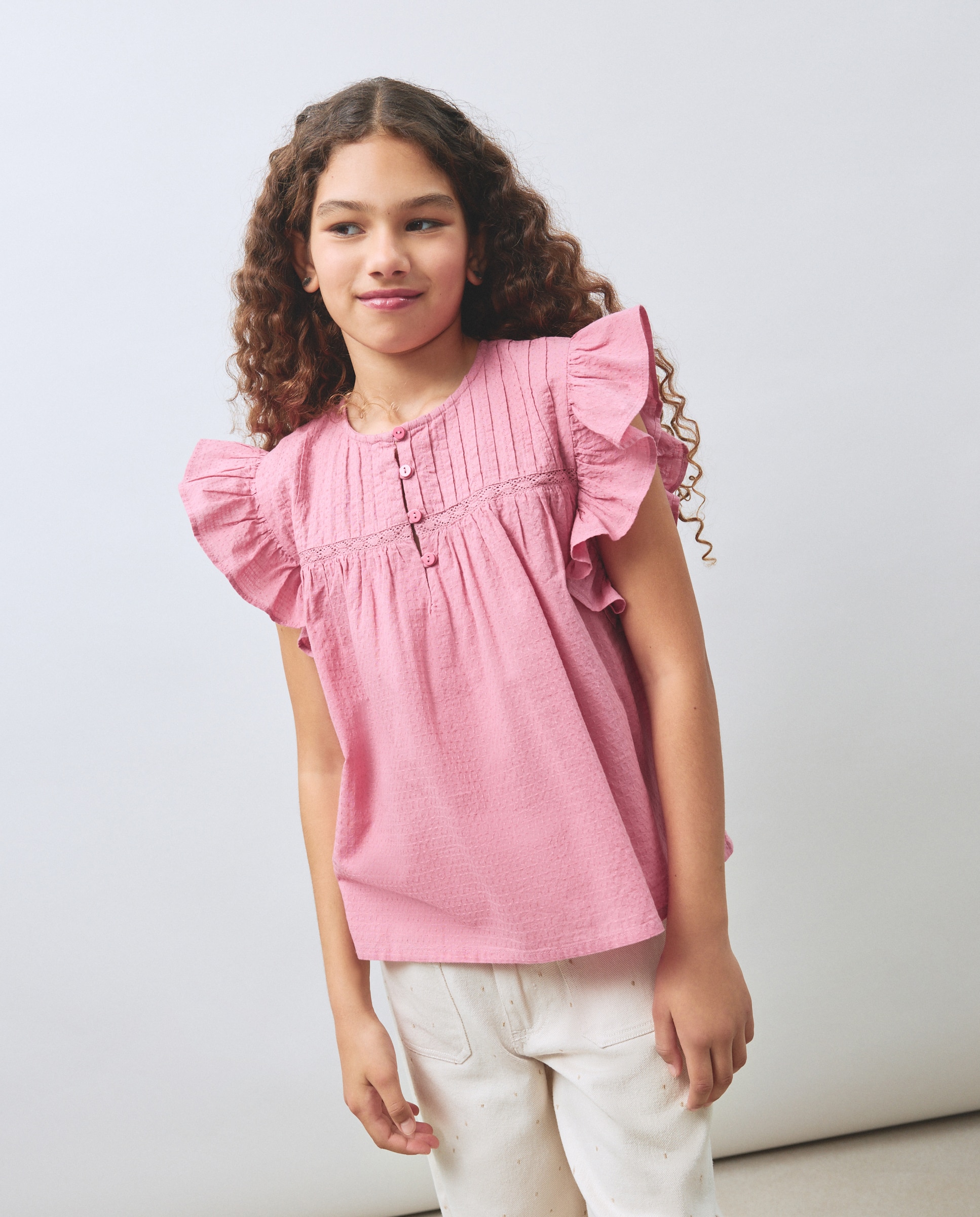 Blusa Básica com Corte no Peito Kids El Corte Inglés Ameixa-2
