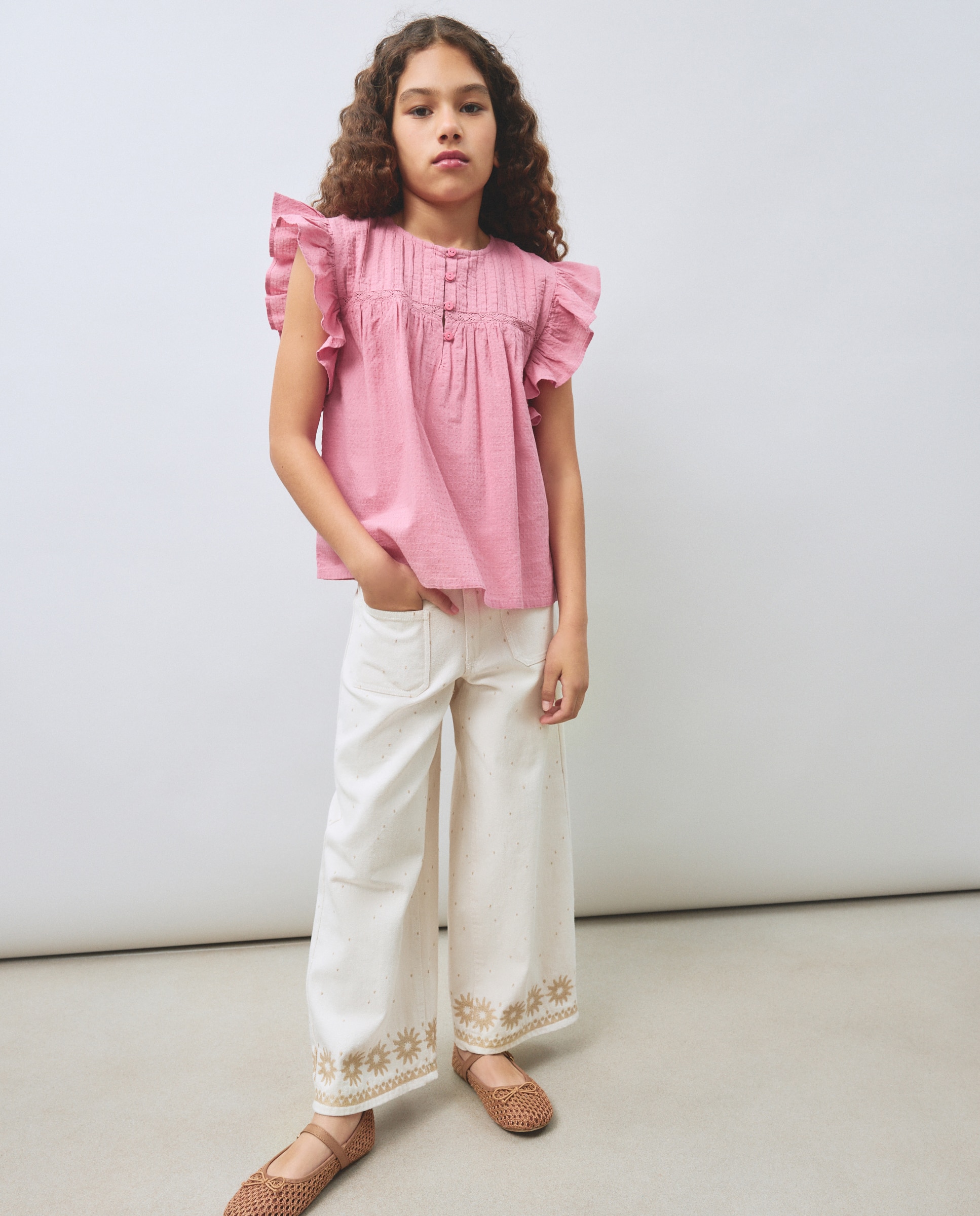 Blusa Básica com Corte no Peito Kids El Corte Inglés Ameixa-5