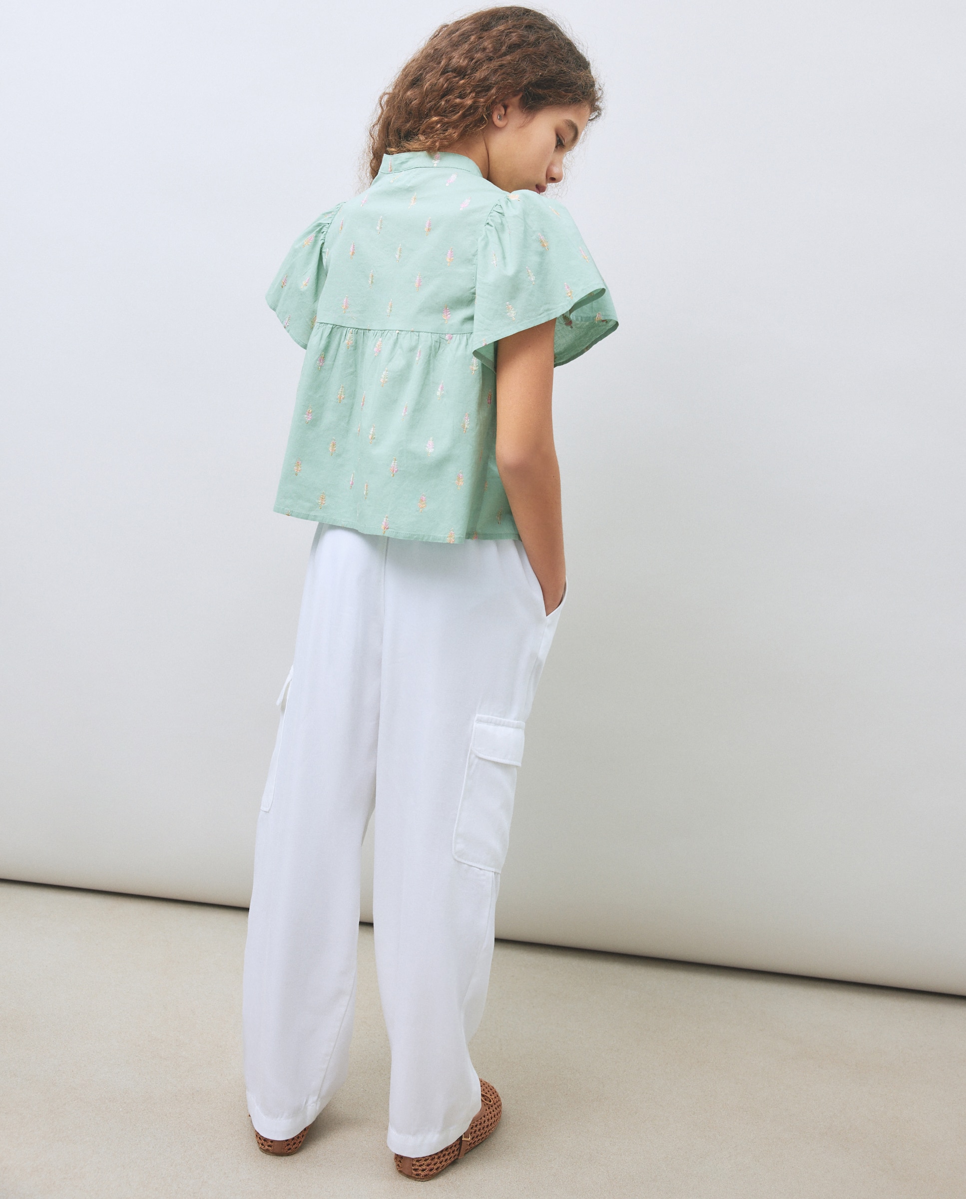 Imagen 3 de Blusa manga corta de niña - Kids El Corte Inglés - 510 Verde claro 510 Verde claro