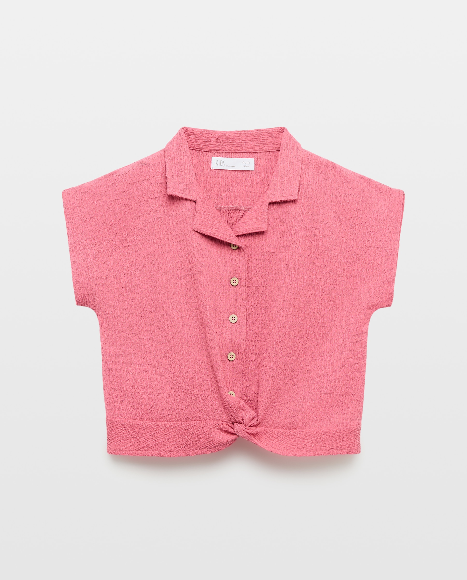 Camisa Cropped com Nó Kids El Corte Inglés 230 Rosa Escuro-5