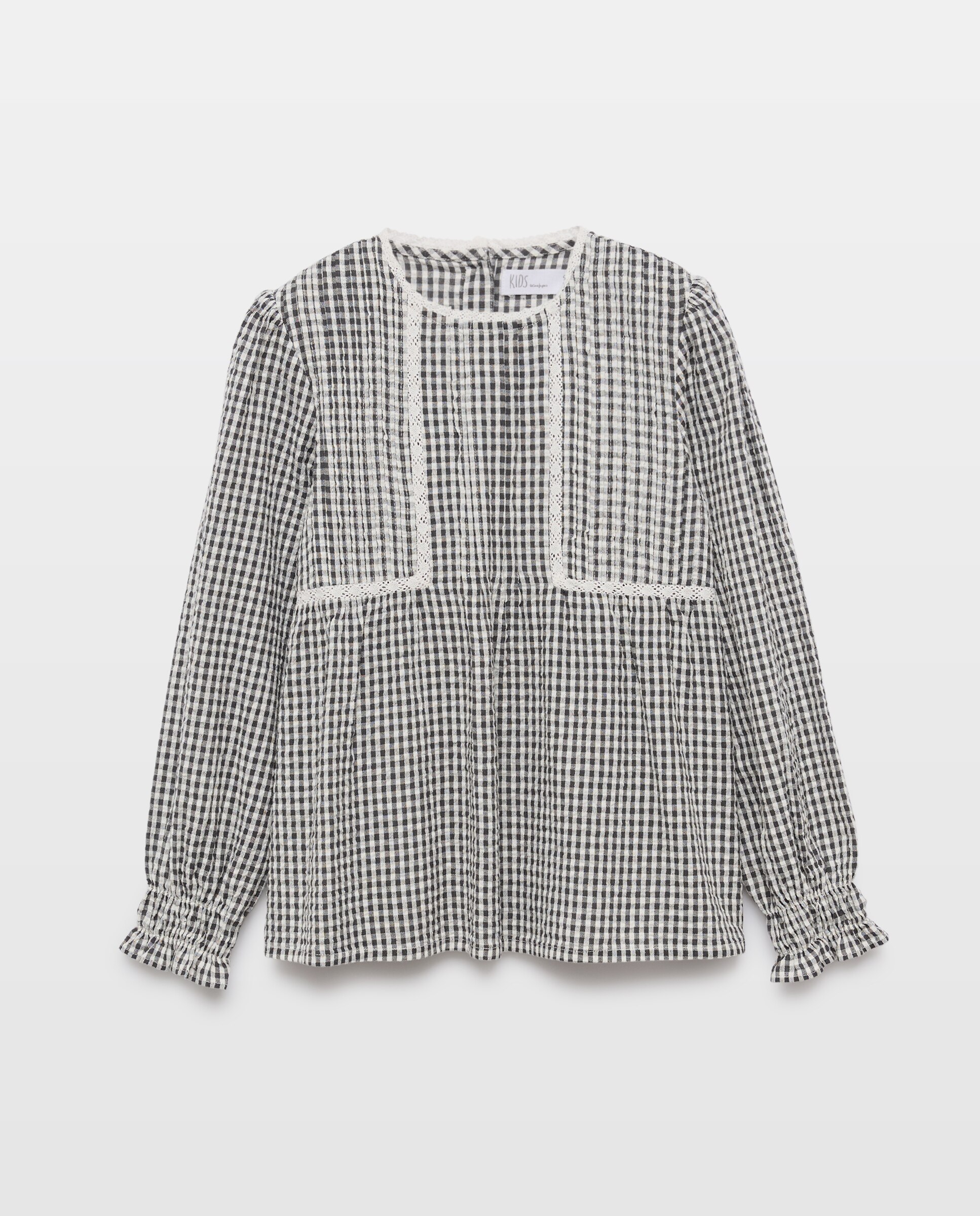 Blusa de Manga Comprida Romântica com Pregas Laterais Kids El Corte Inglés Preto-4