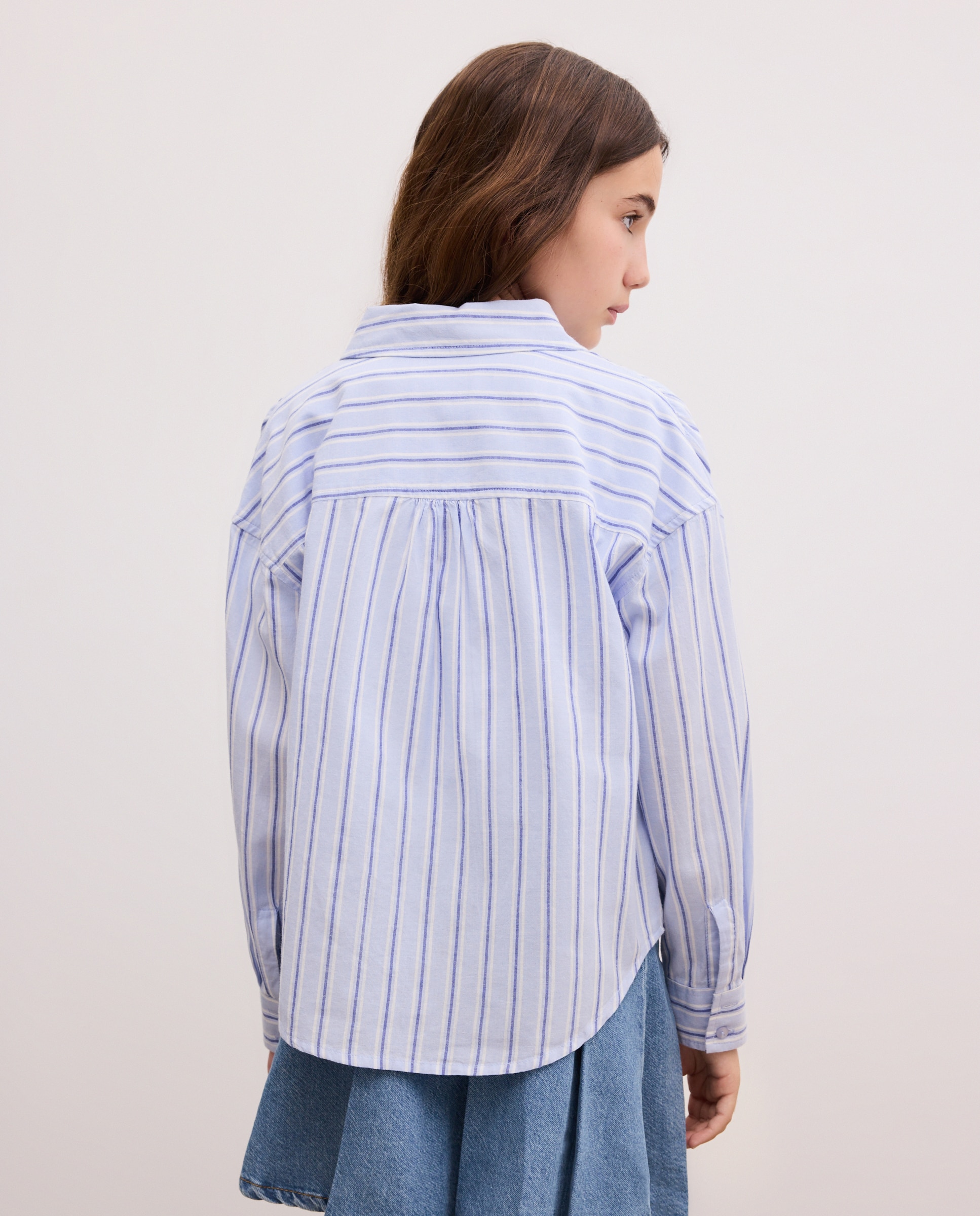 Camisa rayas con camiseta manga corta de niña - Kids El Corte Inglés - Azul Azul-3
