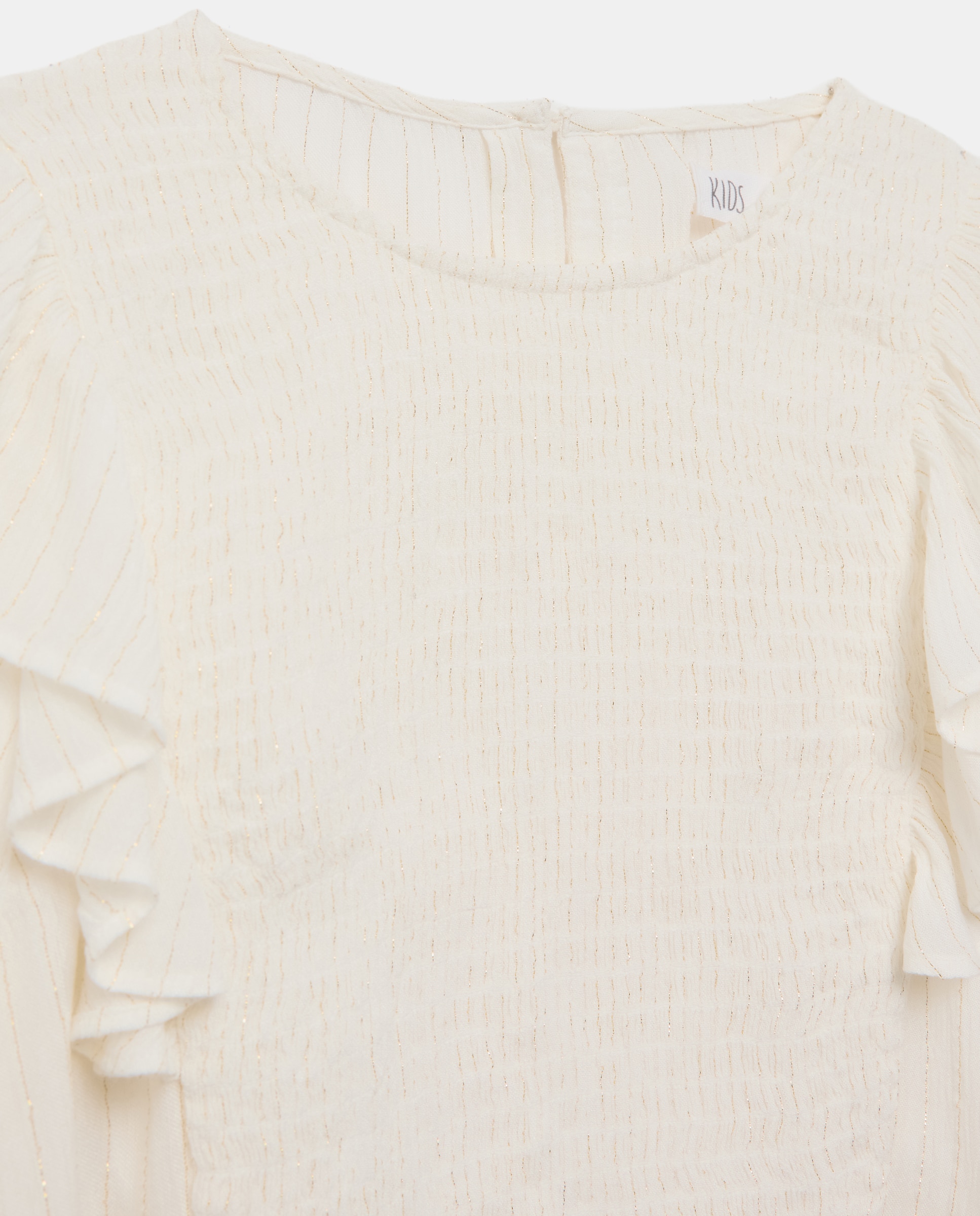 Blusa crep viscosa manga larga con hilo de lurex de niña - Kids El Corte Inglés - Blanco Blanco-5