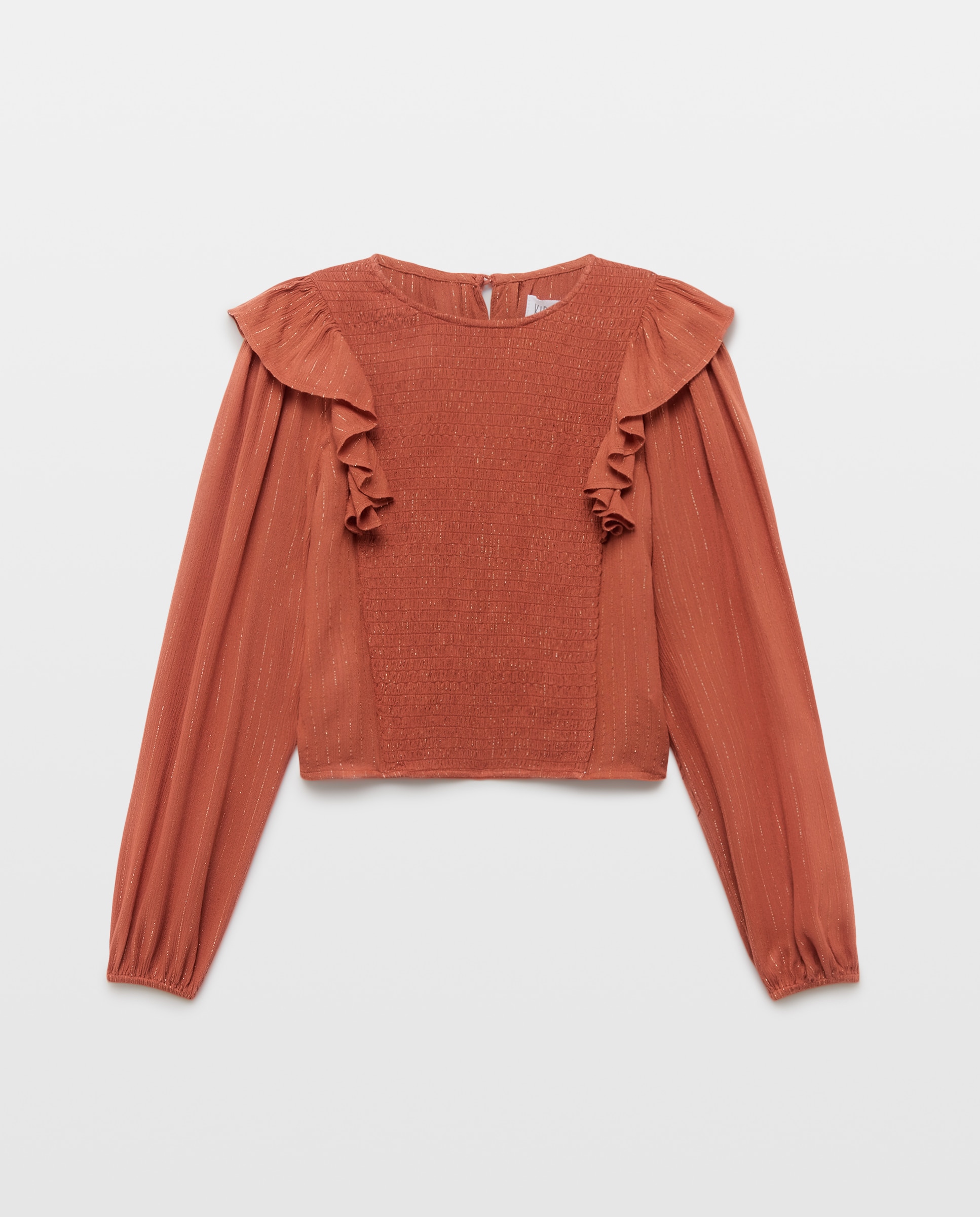 Imagem 0 de Blusa de Crepe e Viscose com Manga Comprida com Fio Metalizado