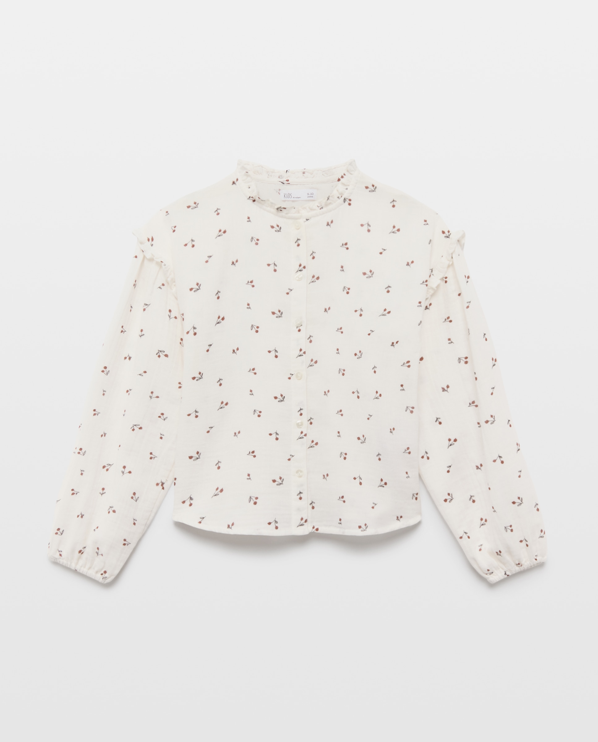 Blusa manga larga abierta por delante all over print mini de niña - Kids El Corte Inglés - Blanco Blanco-1