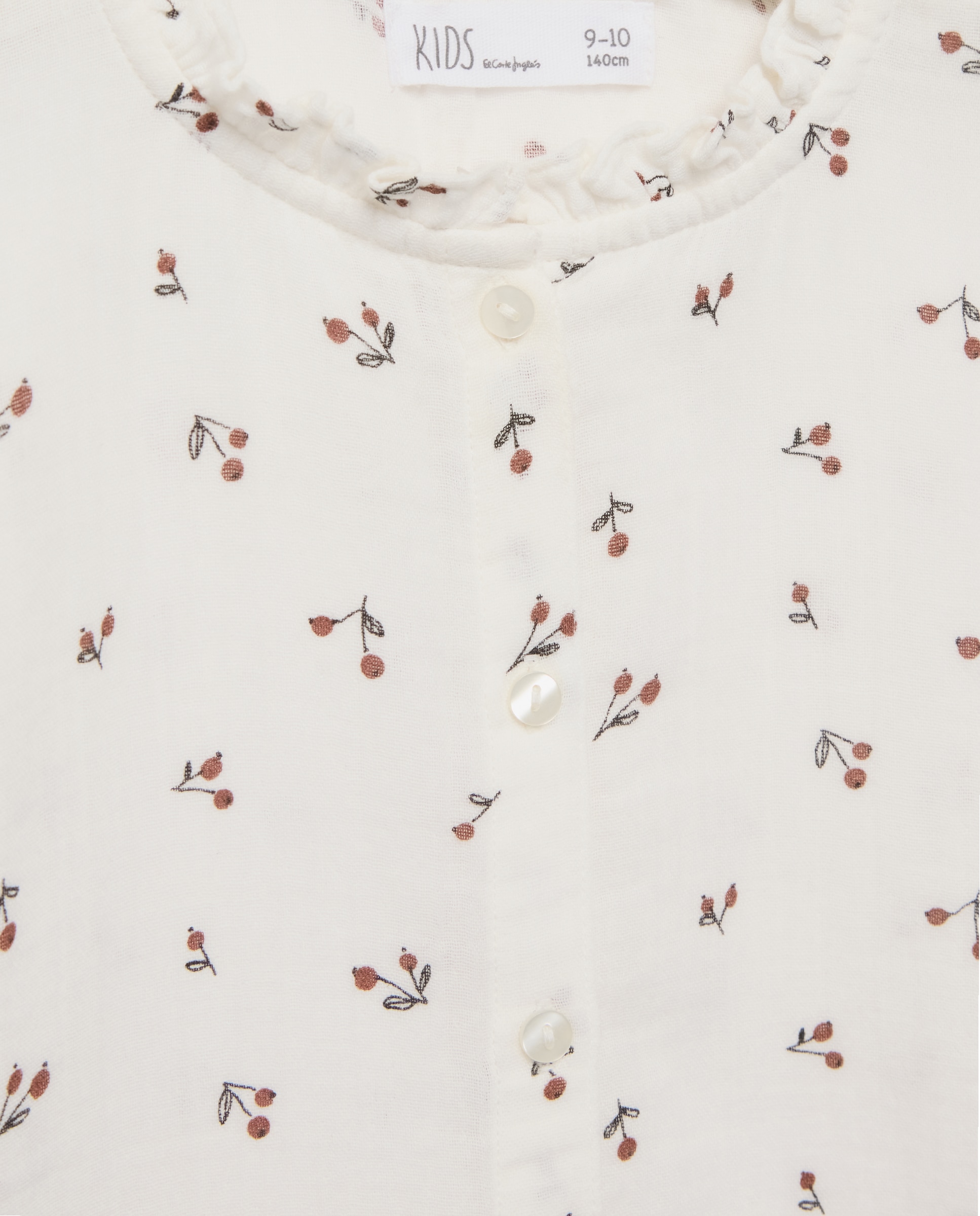 Blusa manga larga abierta por delante all over print mini de niña - Kids El Corte Inglés - Blanco Blanco-2