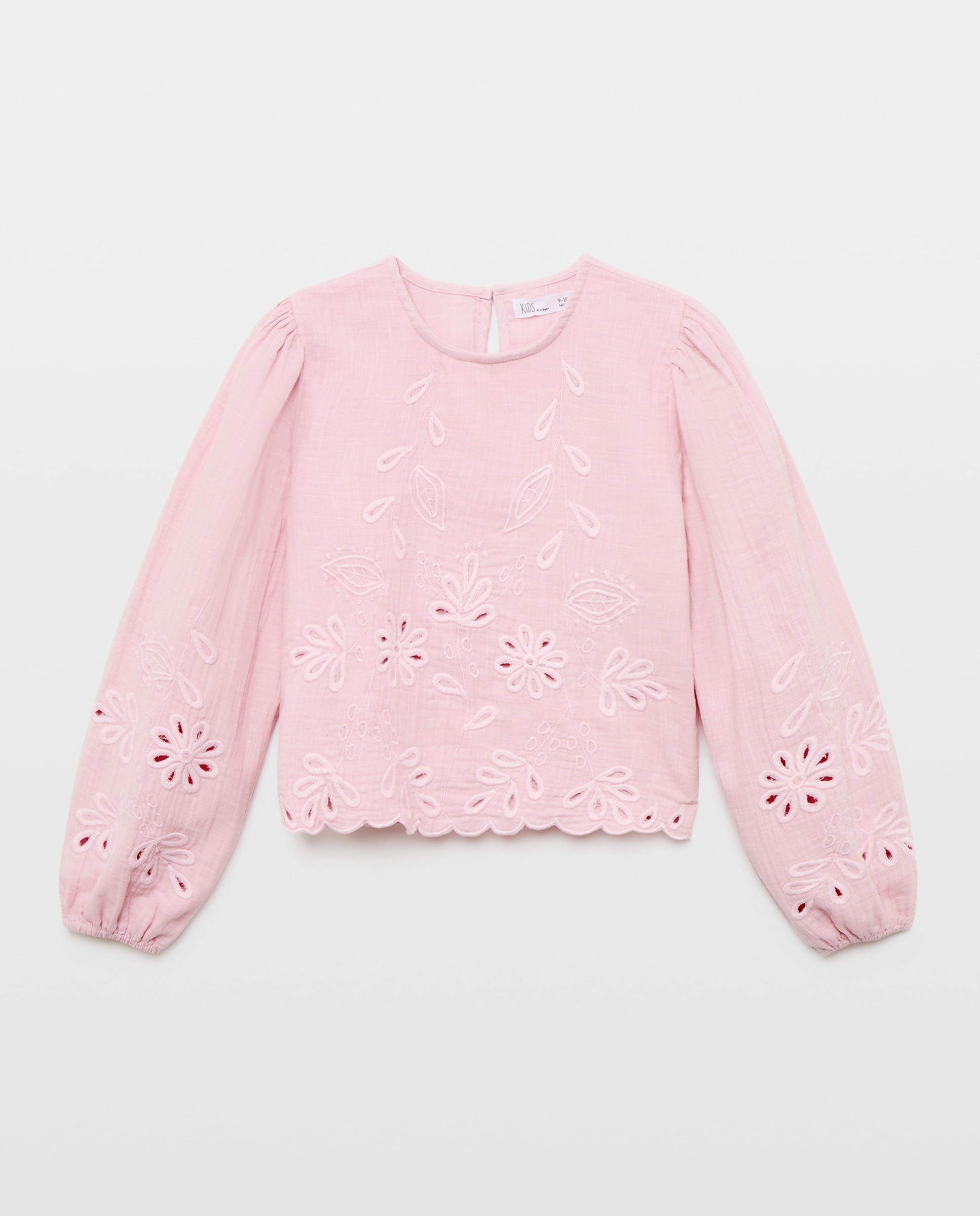 Imagen 1 de Blusa troquelada y bordada a tono de niña 282 Malva