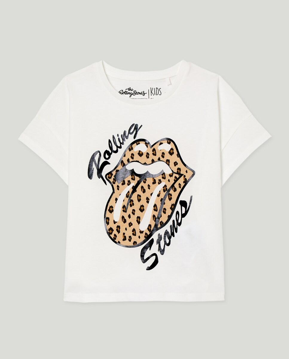 T-shirt de Manga Curta com Estampado Posicional Rolling Stone Upson Foil Branco-4