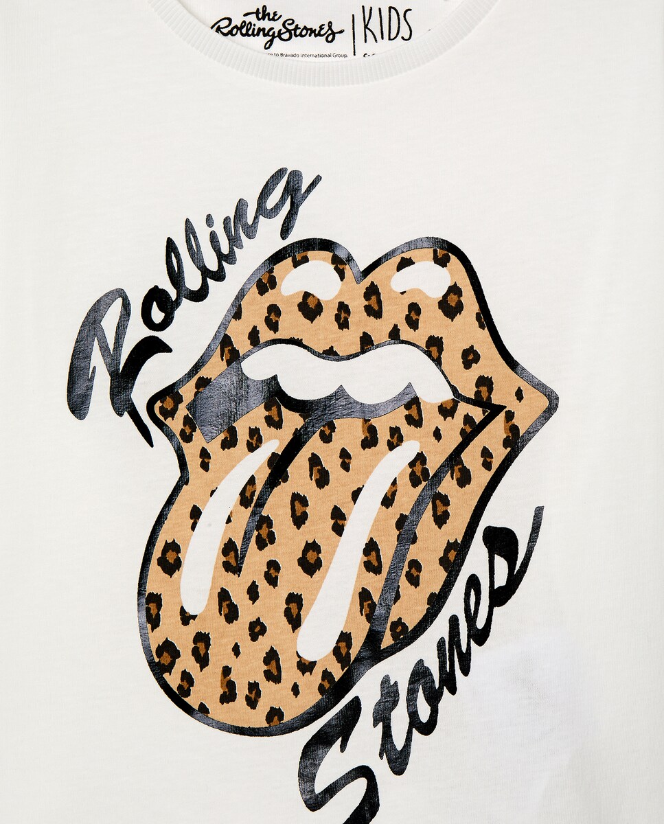 T-shirt de Manga Curta com Estampado Posicional Rolling Stone Upson Foil Branco-5
