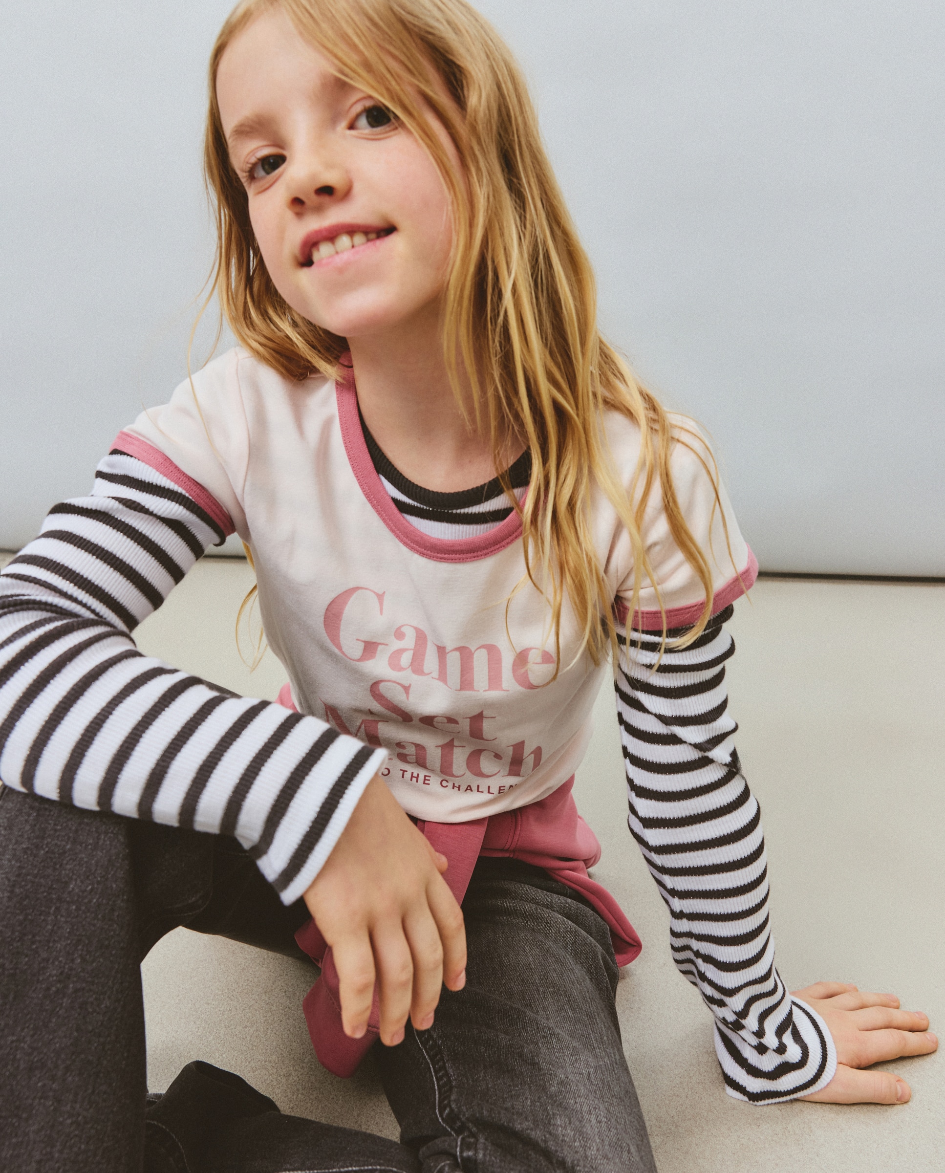 Camiseta manga corta print posicional y vivos a contraste con fantasía de niña - Kids El Corte Inglés - Blanco Blanco-4