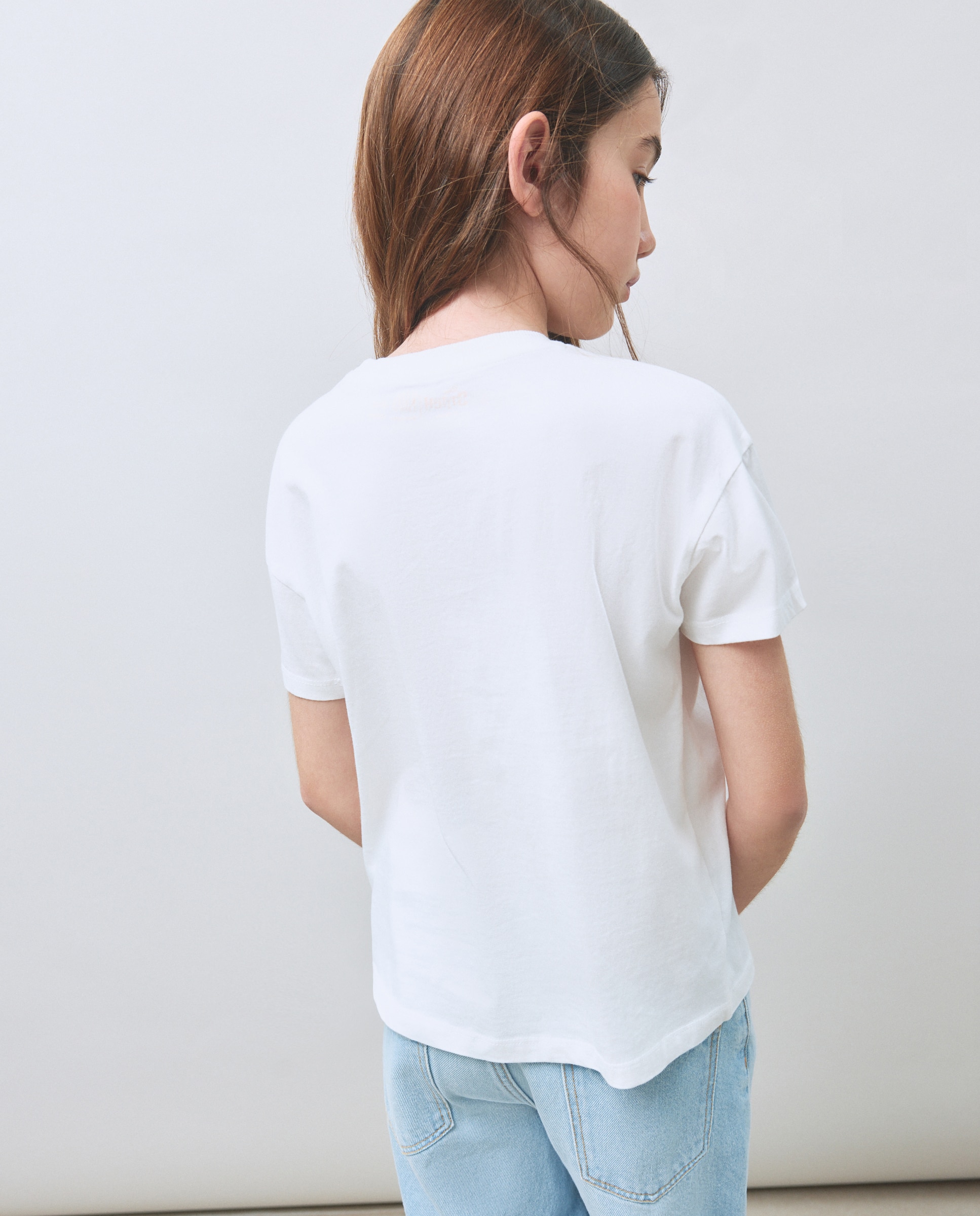 T-shirt de Manga Curta com Estampado Posicional Stitch Primeiro Plano Kids El Corte Inglés Branco-3