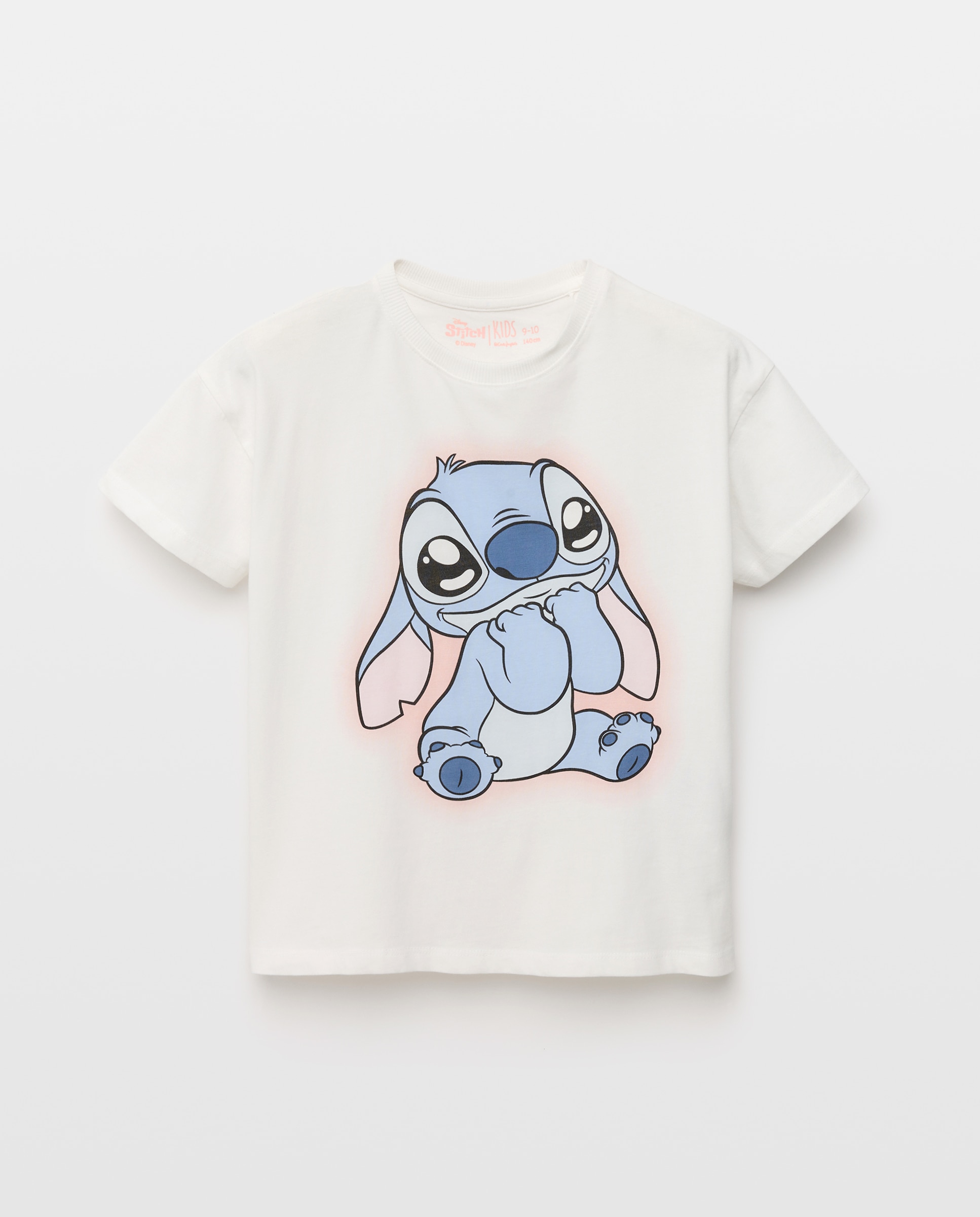 T-shirt de Manga Curta com Estampado Posicional Stitch Primeiro Plano Kids El Corte Inglés Branco-4