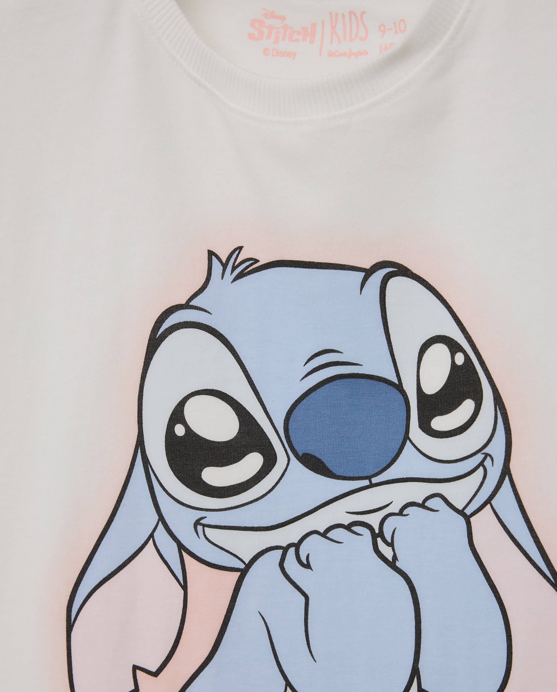 T-shirt de Manga Curta com Estampado Posicional Stitch Primeiro Plano Kids El Corte Inglés Branco-5