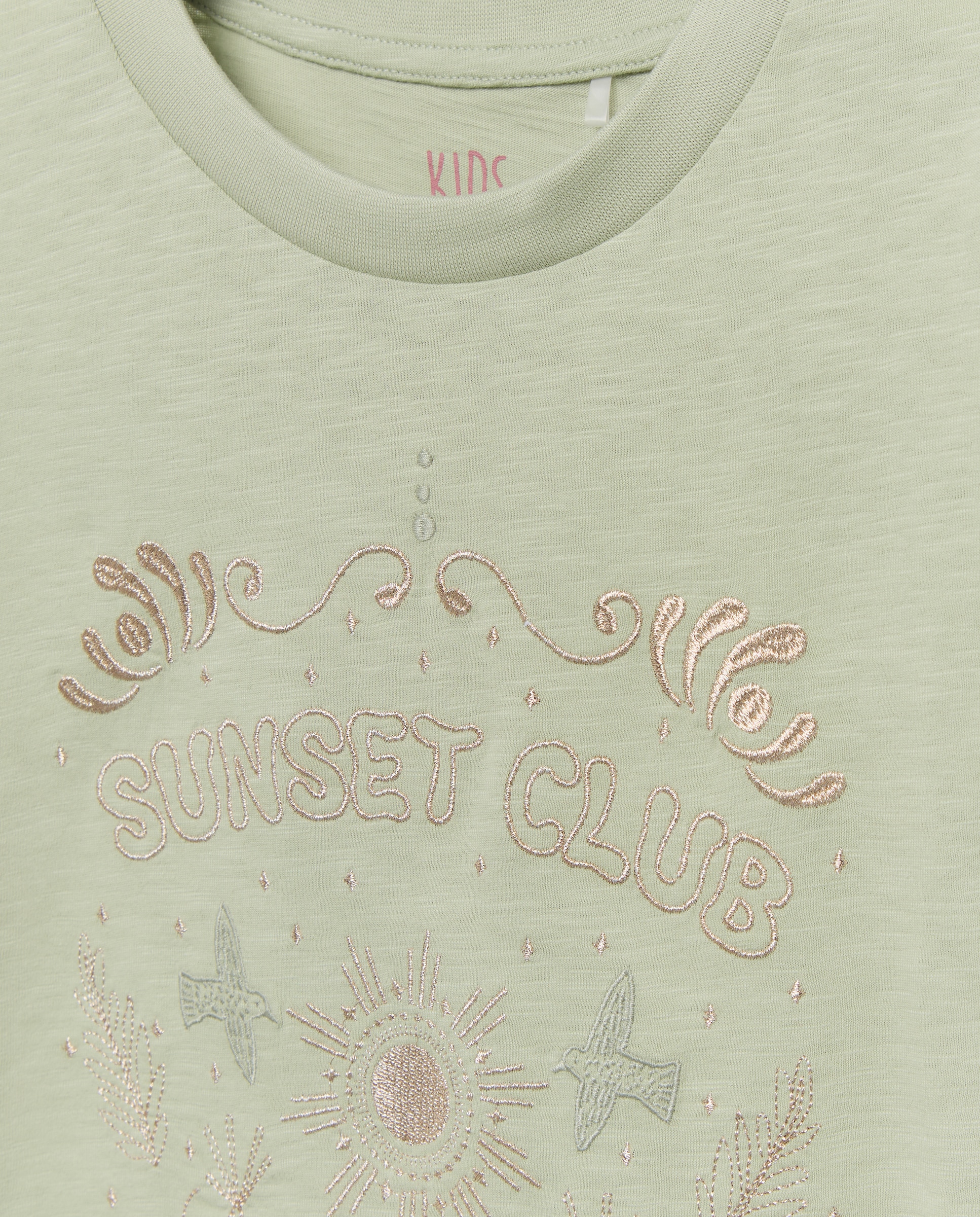 T-shirt com Manga Japonesa e Bordado Kids El Corte Inglés Verde-6