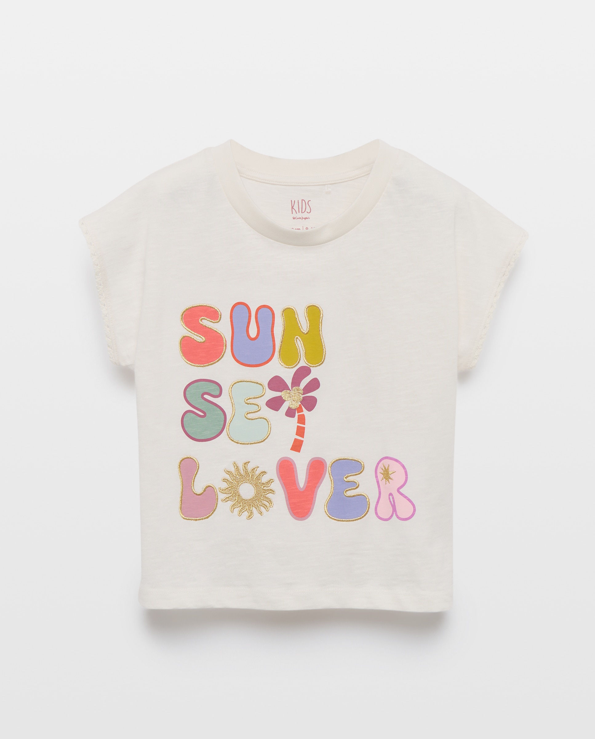 T-shirt com Manga Japonesa e Estampado Branco-5