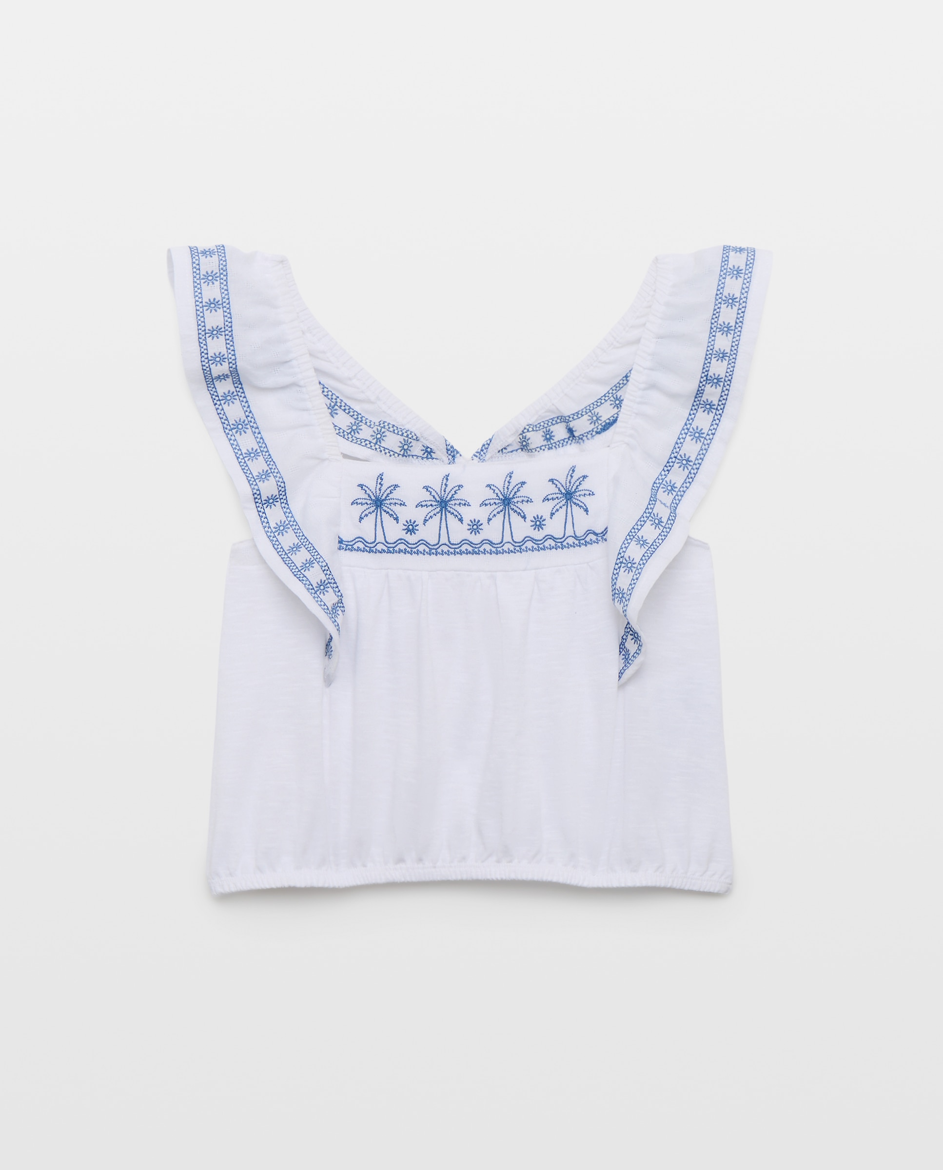 Camiseta de manga corta de niña con bordados - Kids El Corte Inglés - Blanco Blanco-4