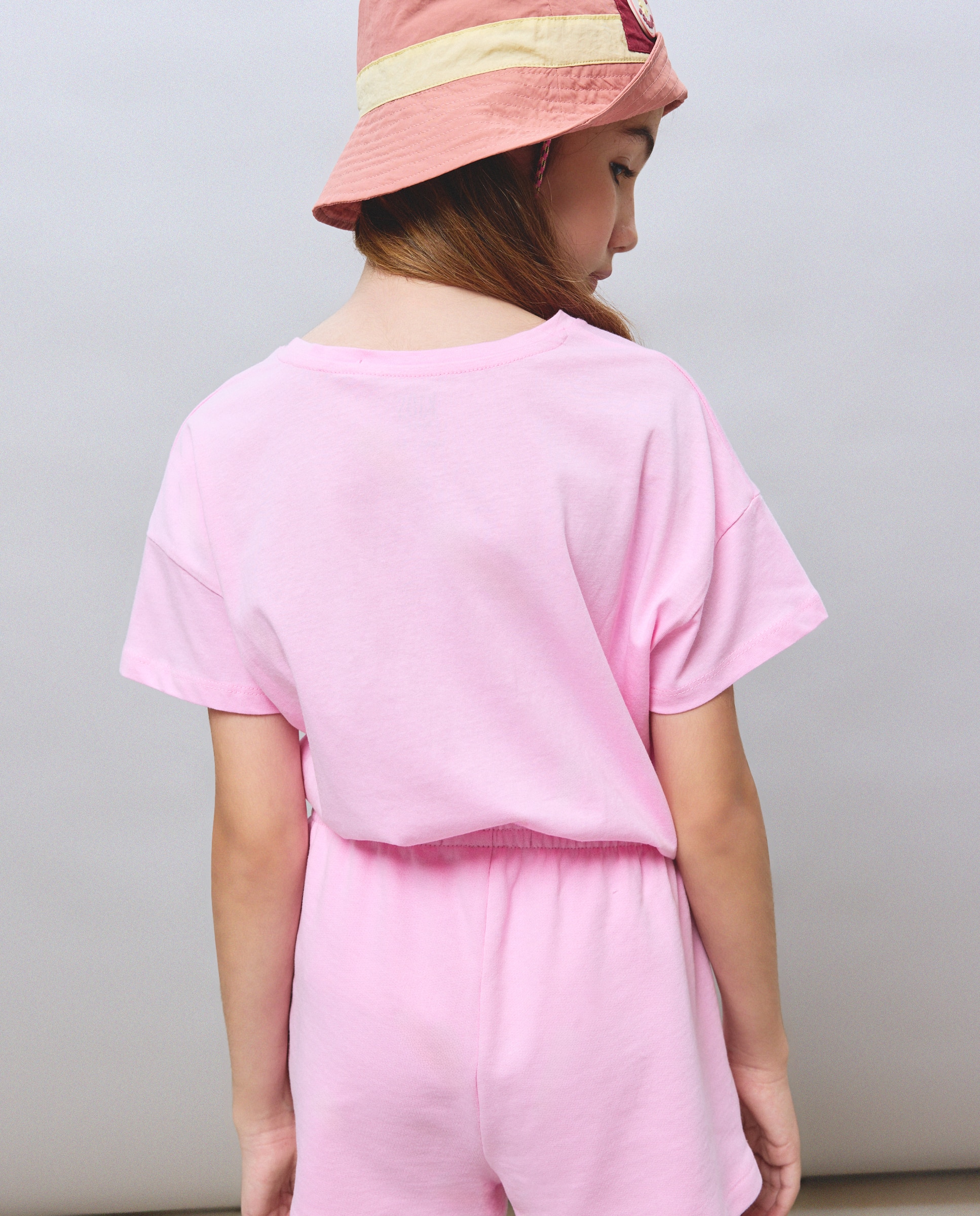 T-shirt Básica com Manga Curta 200 Rosa-3