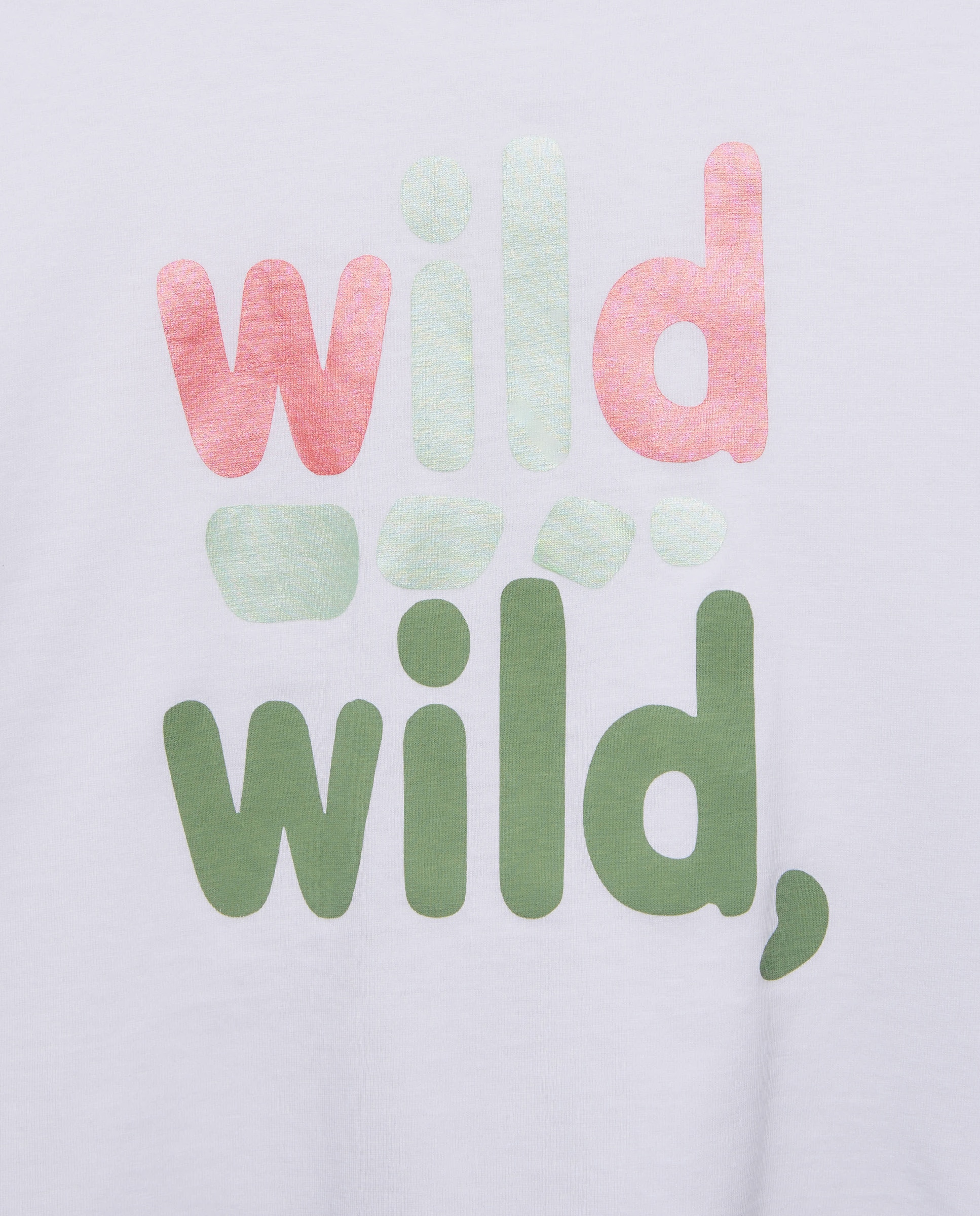 T-shirt de Manga Caída e Estampado Posicional Branco-6