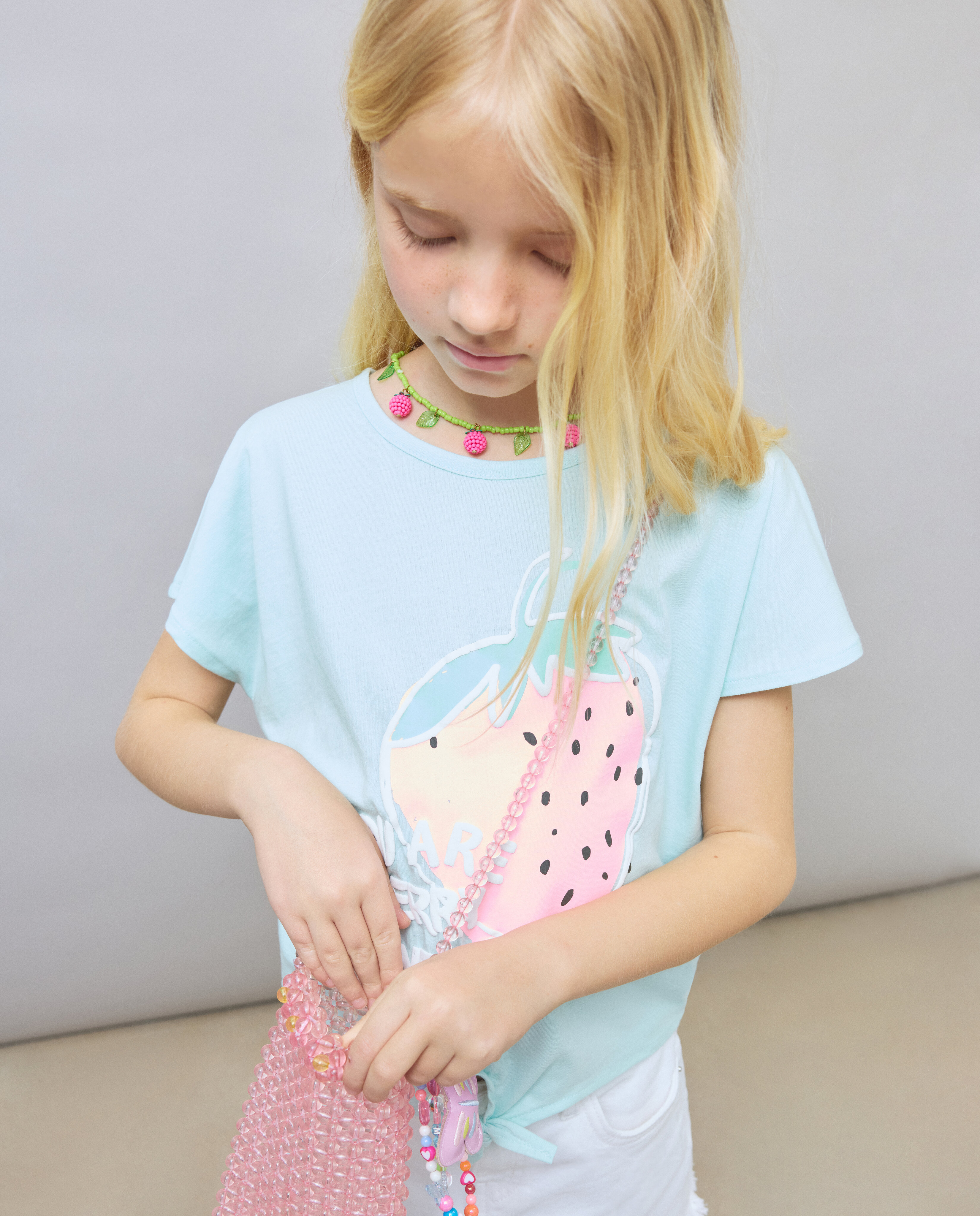 T-shirt com Estampado e Nó na Parte Inferior Kids El Corte Inglés Verde-4