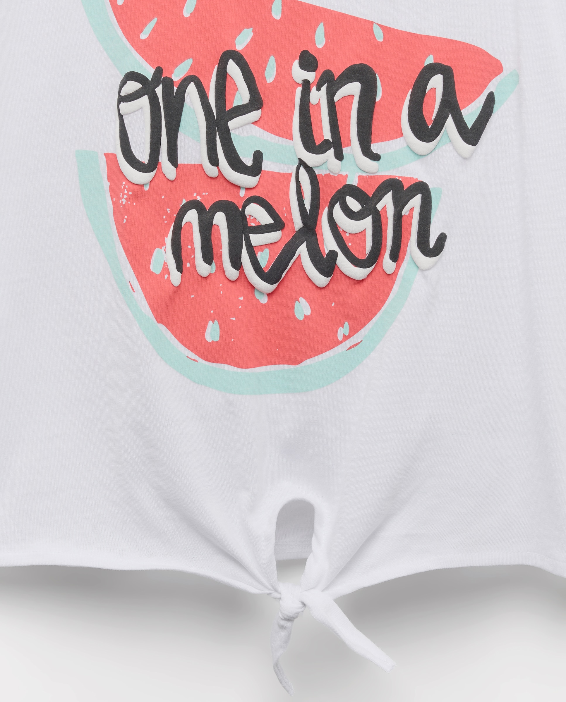 Camiseta de niña con estampado y nudo en bajo - Kids El Corte Inglés - Blanco Blanco-5