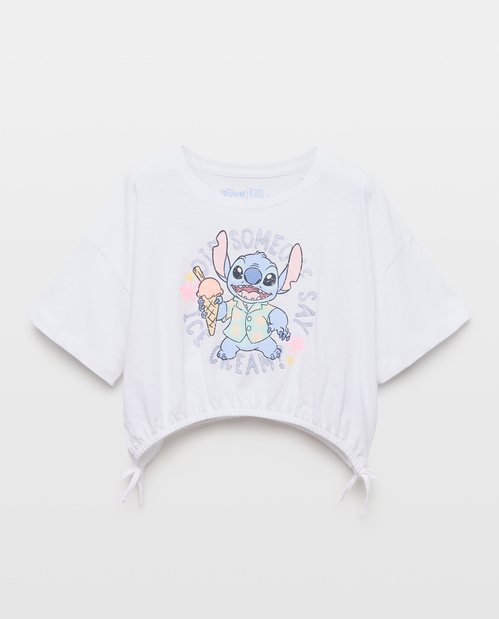 Camiseta de niña con estampado Stich de manga corta - Kids El Corte Inglés - Blanco Blanco-4