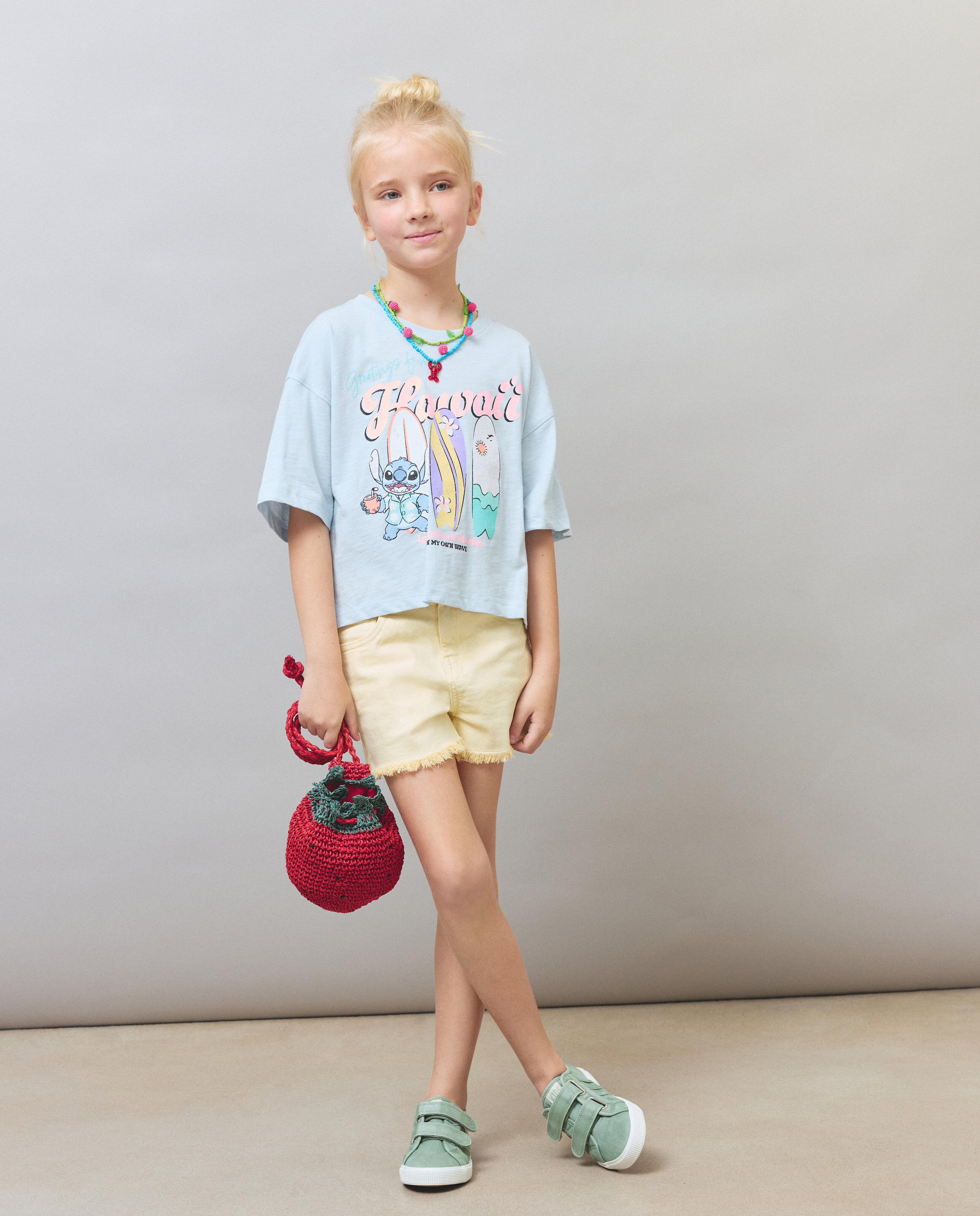 Camiseta de niña con estampado Stich de manga corta - Kids El Corte Inglés - Azul marino Azul marino-2